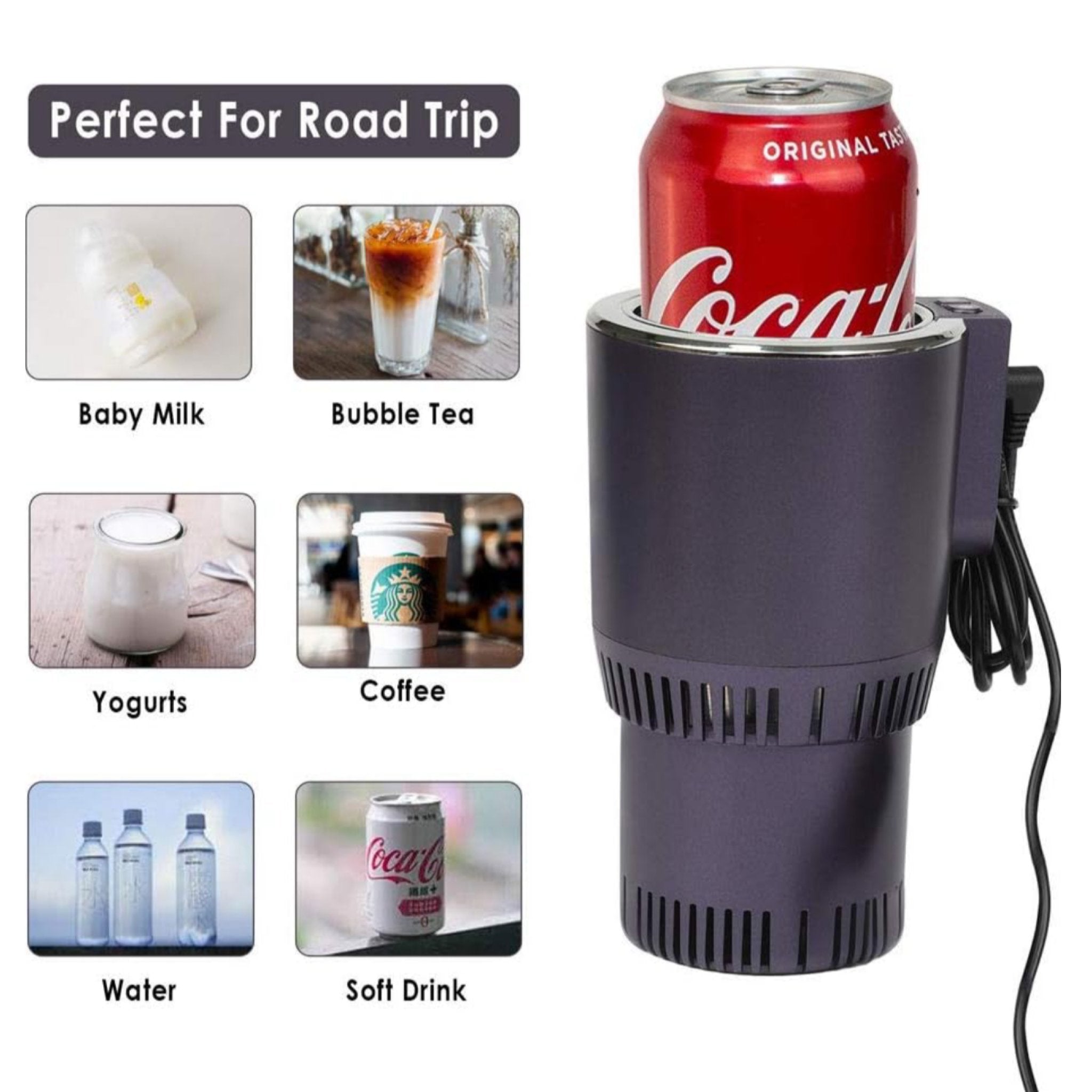 2 in 1 Smart Car Cup Warmer Cooler, Auto Car Cooling and Heating Cup Holder with LED Temperature Display, Touch Control, Keeps Drinks Cold and Hot, Fits Commuter Travel - Sarman Fashion - Wholesale Clothing Fashion Brand for Men from Canada