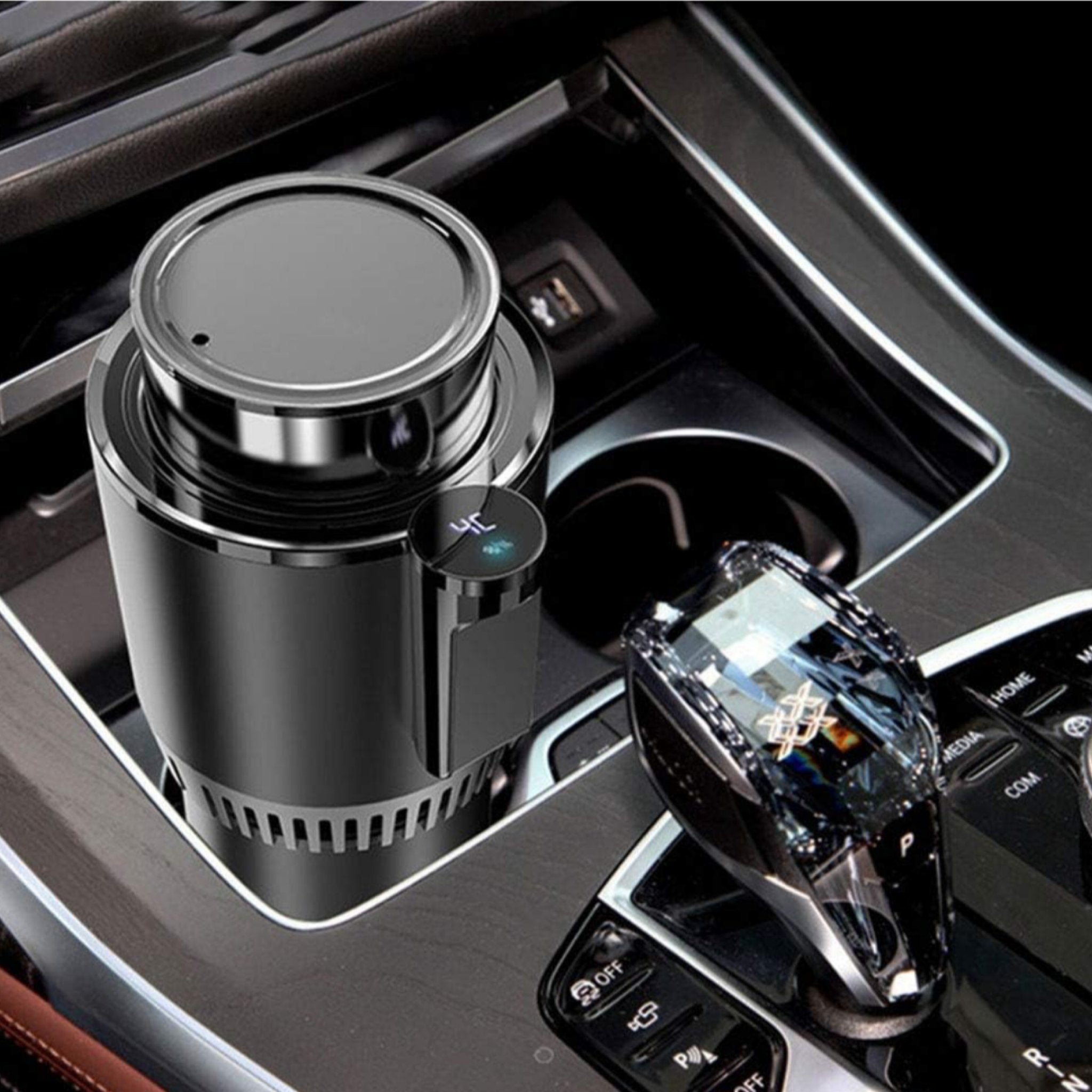 2 in 1 Smart Car Cup Warmer Cooler, Auto Car Cooling and Heating Cup Holder with LED Temperature Display, Touch Control, Keeps Drinks Cold and Hot, Fits Commuter Travel - Sarman Fashion - Wholesale Clothing Fashion Brand for Men from Canada