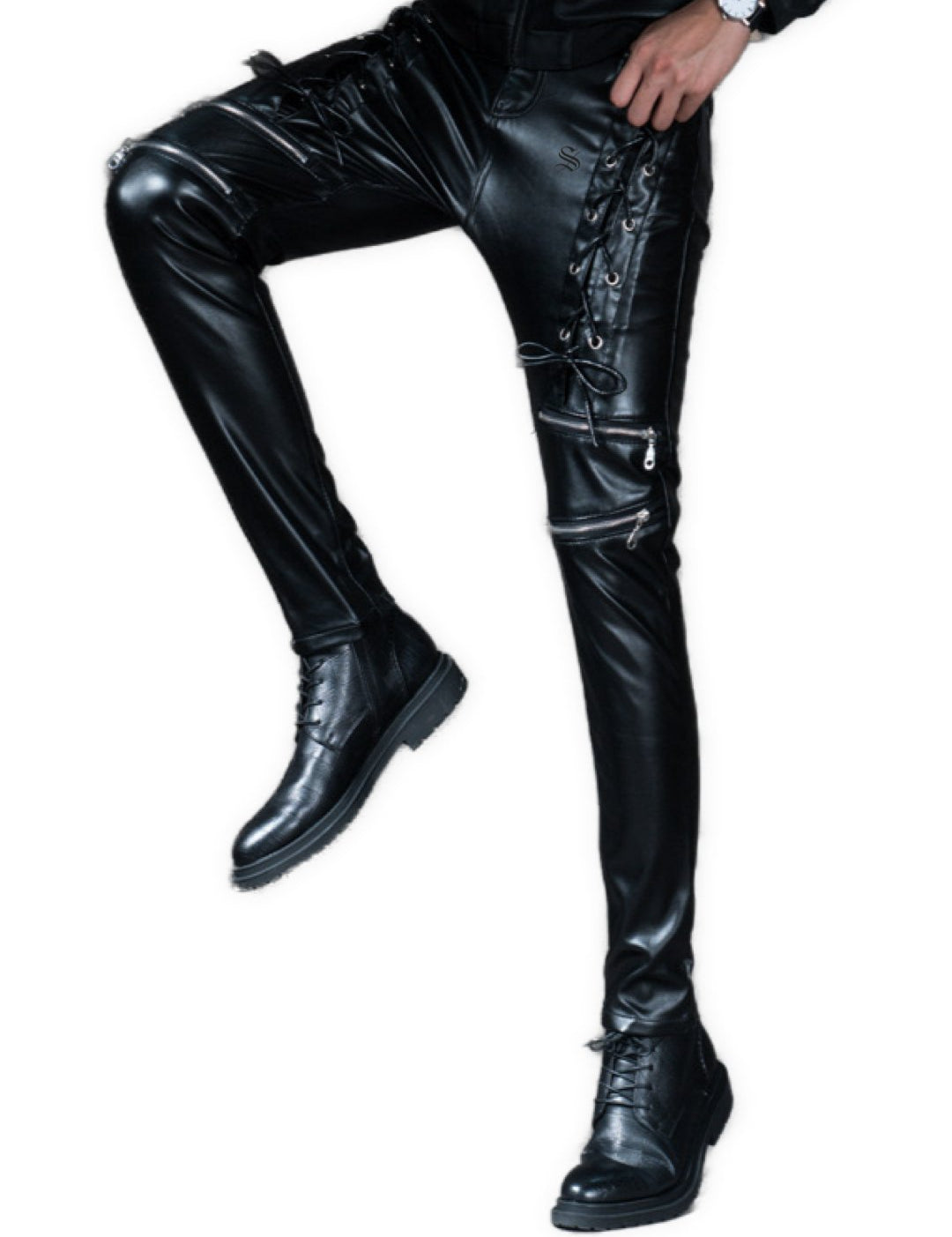 Alabama - Black Pu - Leather Pant’s for Men - Sarman Fashion - Wholesale Clothing Fashion Brand for Men from Canada