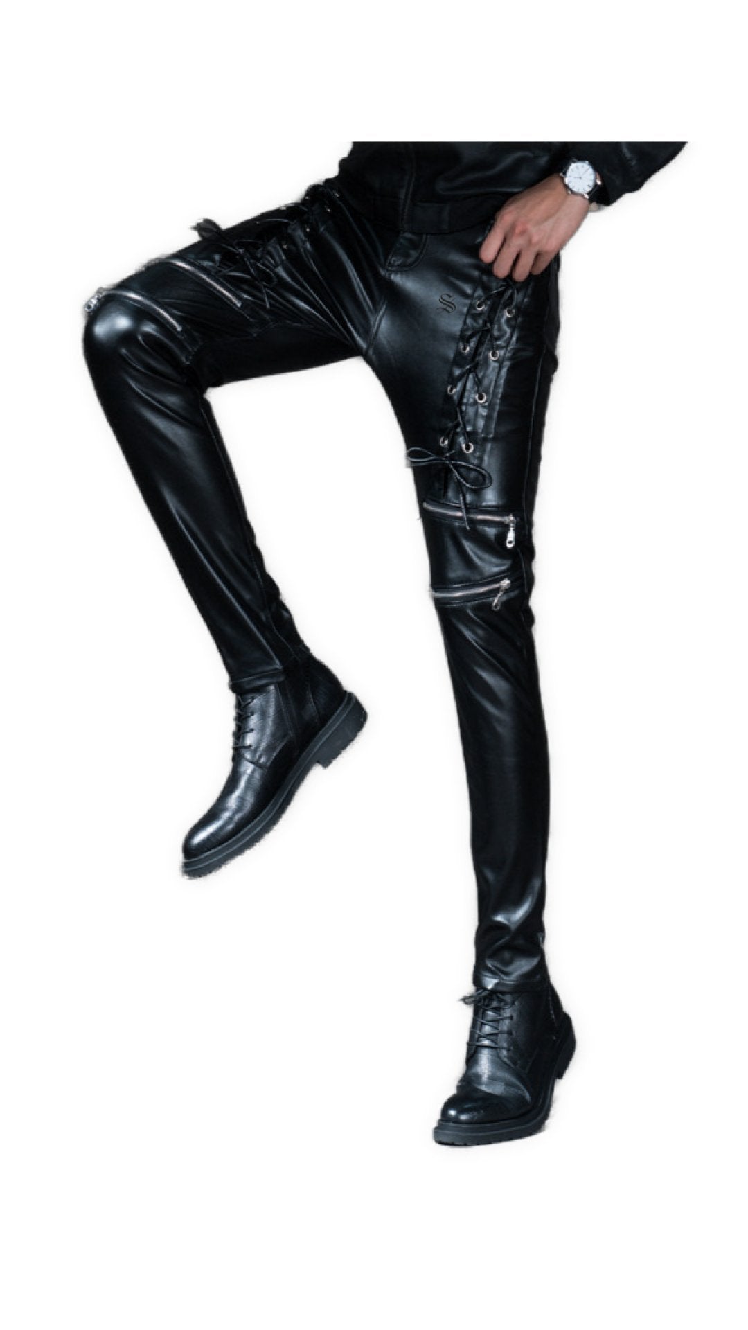 Alabama - Black Pu - Leather Pant’s for Men - Sarman Fashion - Wholesale Clothing Fashion Brand for Men from Canada