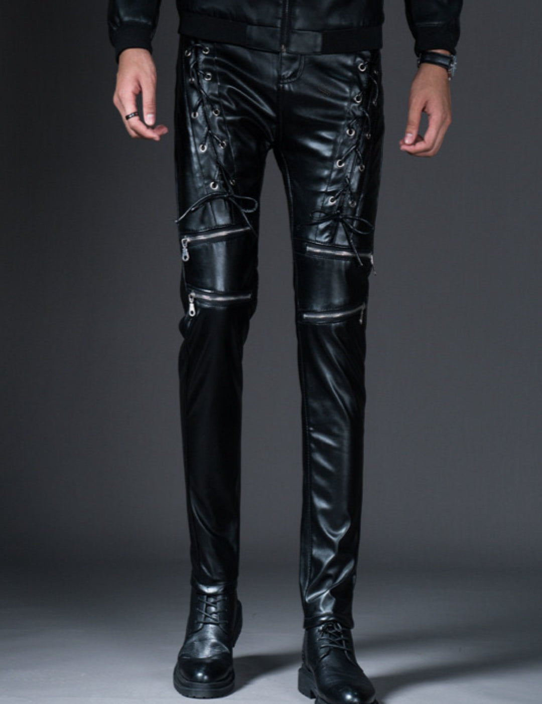 Alabama - Black Pu - Leather Pant’s for Men - Sarman Fashion - Wholesale Clothing Fashion Brand for Men from Canada