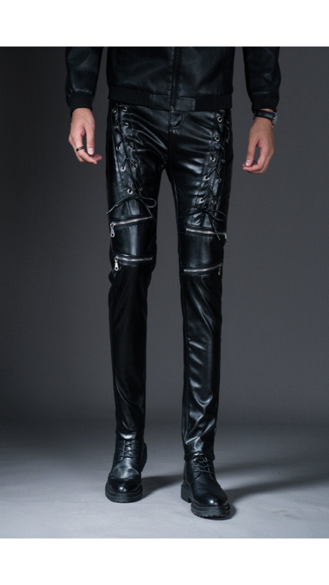 Alabama - Black Pu - Leather Pant’s for Men - Sarman Fashion - Wholesale Clothing Fashion Brand for Men from Canada