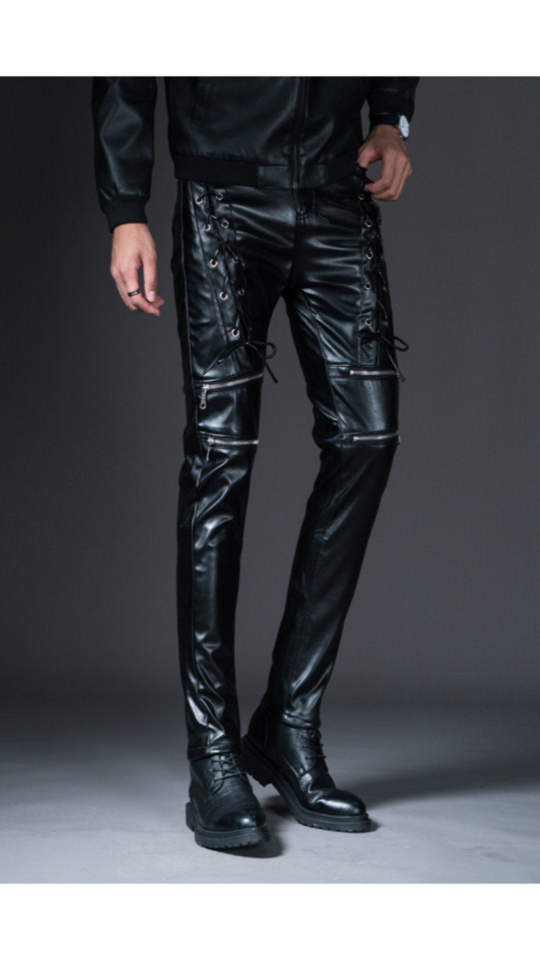 Alabama - Black Pu - Leather Pant’s for Men - Sarman Fashion - Wholesale Clothing Fashion Brand for Men from Canada