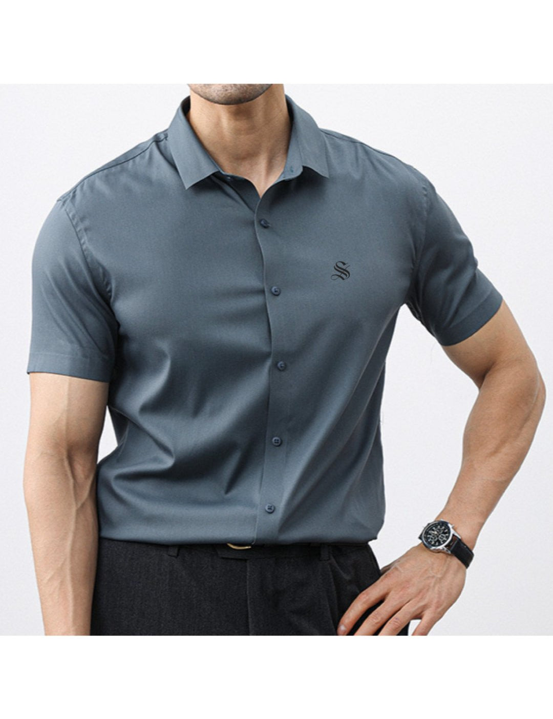 Amki - Short Sleeves Shirt for Men - Sarman Fashion - Wholesale Clothing Fashion Brand for Men from Canada