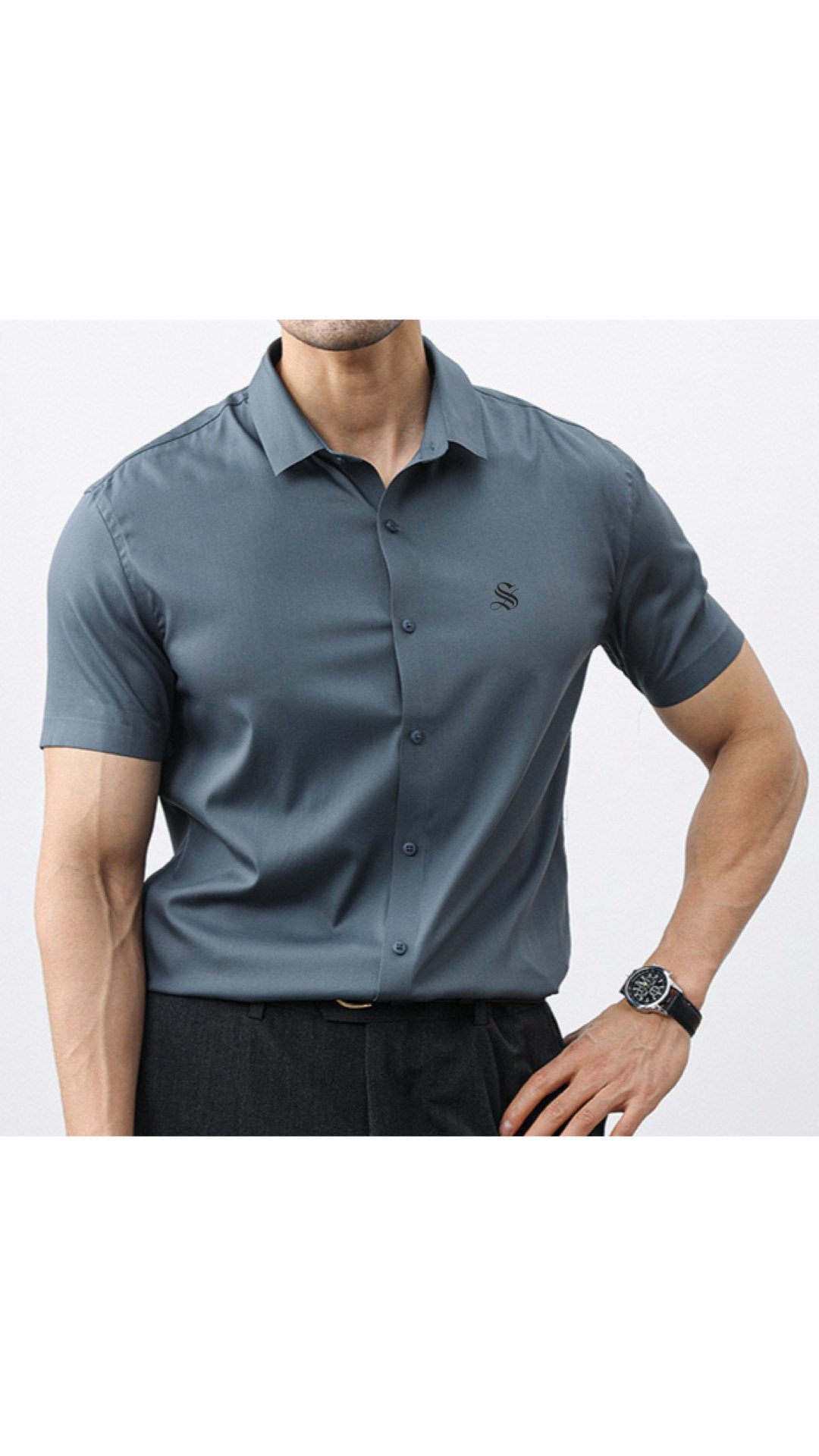 Amki - Short Sleeves Shirt for Men - Sarman Fashion - Wholesale Clothing Fashion Brand for Men from Canada