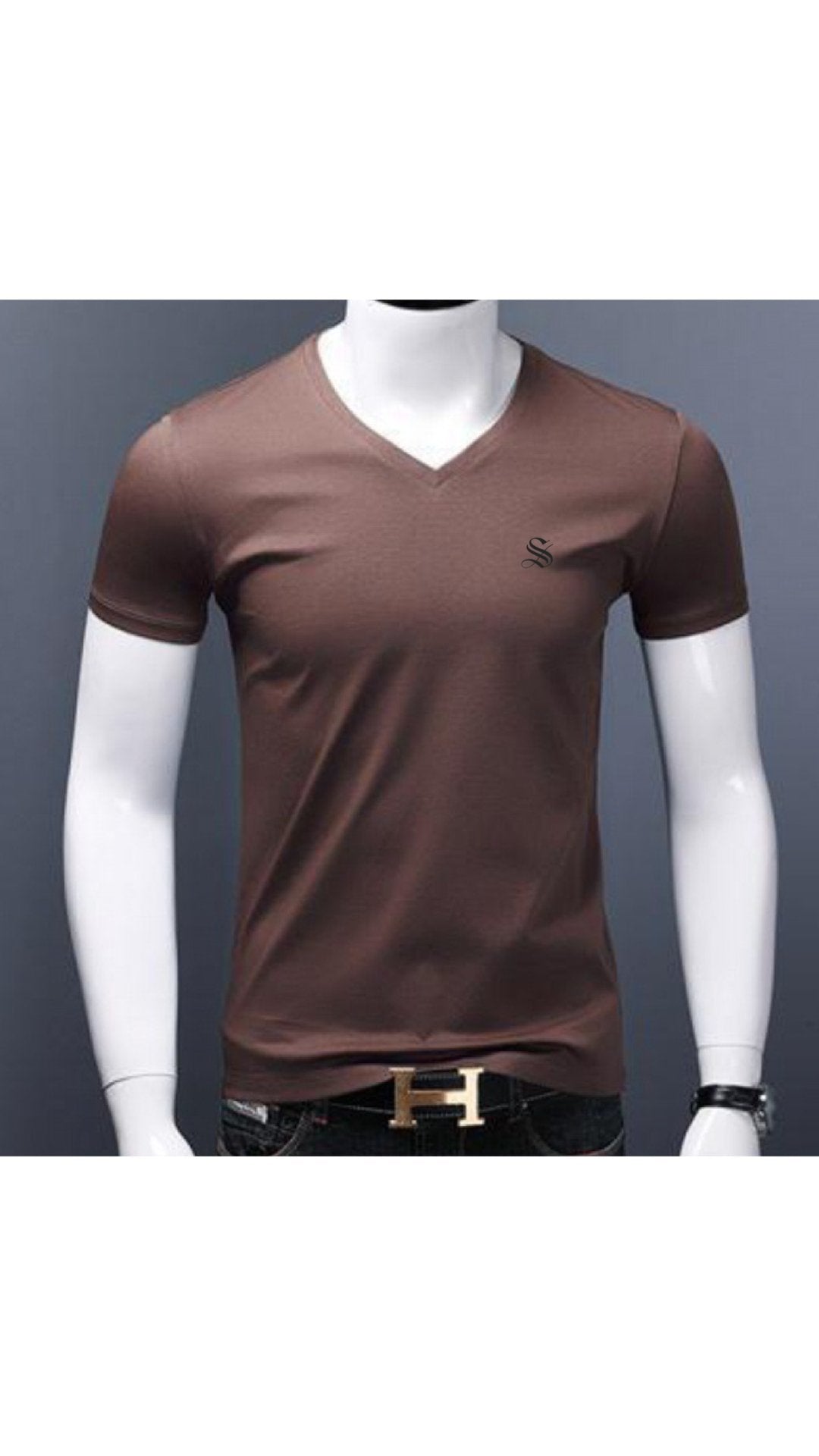 Baok 3 - V - Neck T-Shirt for Men - Sarman Fashion - Wholesale Clothing Fashion Brand for Men from Canada