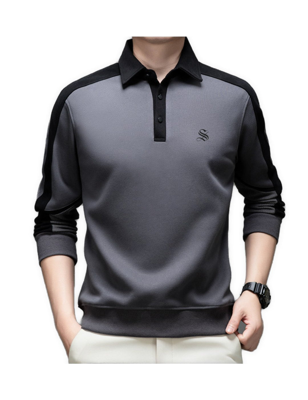 Bikaro - Long Sleeves Polo Shirt for Men - Sarman Fashion - Wholesale Clothing Fashion Brand for Men from Canada