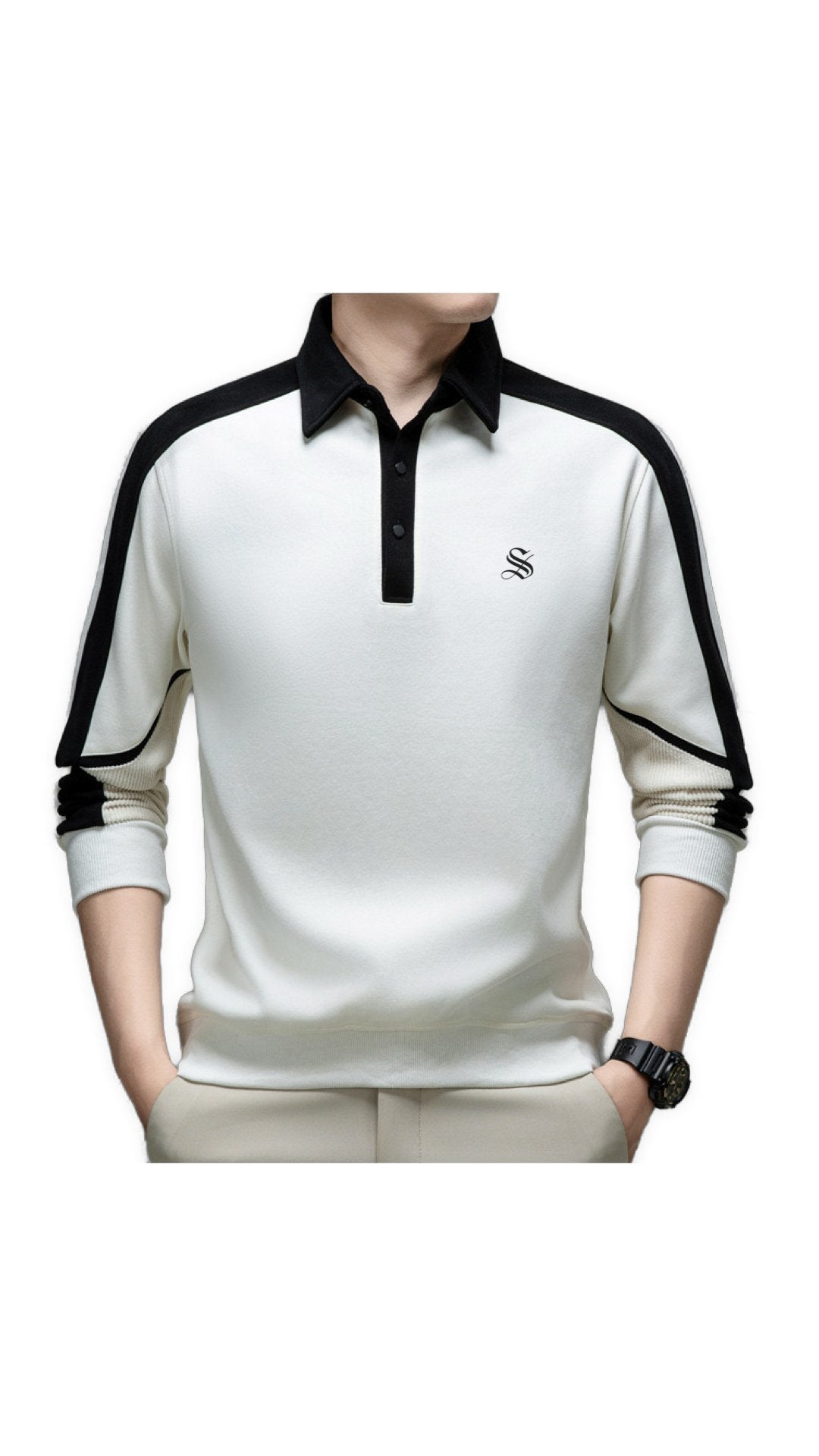 Bikaro - Long Sleeves Polo Shirt for Men - Sarman Fashion - Wholesale Clothing Fashion Brand for Men from Canada