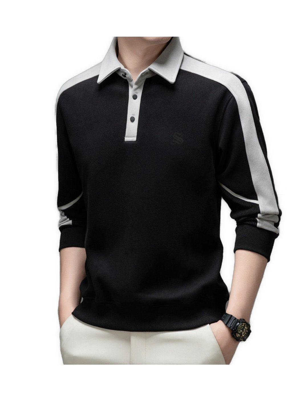 Bikaro - Long Sleeves Polo Shirt for Men - Sarman Fashion - Wholesale Clothing Fashion Brand for Men from Canada