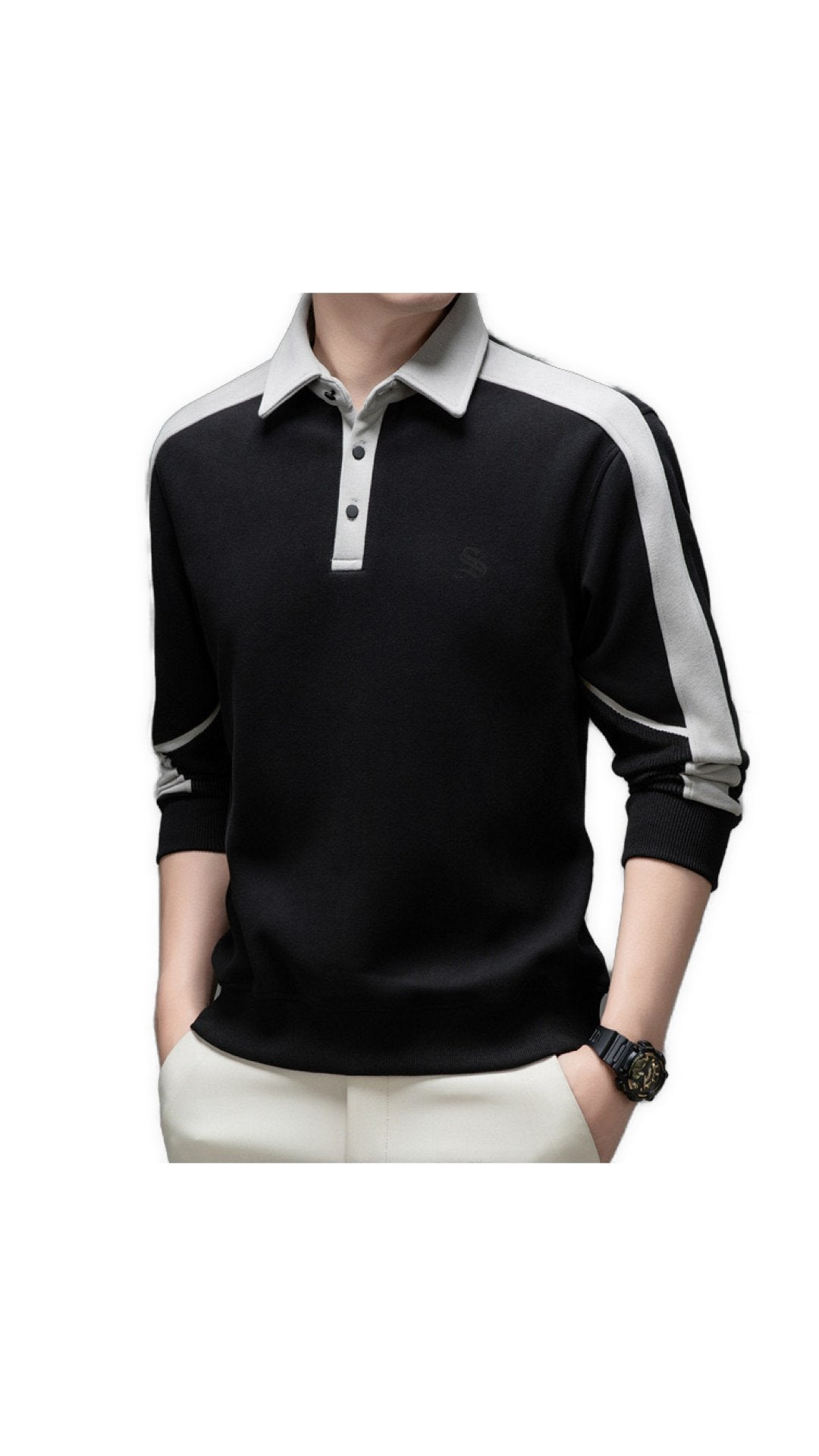 Bikaro - Long Sleeves Polo Shirt for Men - Sarman Fashion - Wholesale Clothing Fashion Brand for Men from Canada