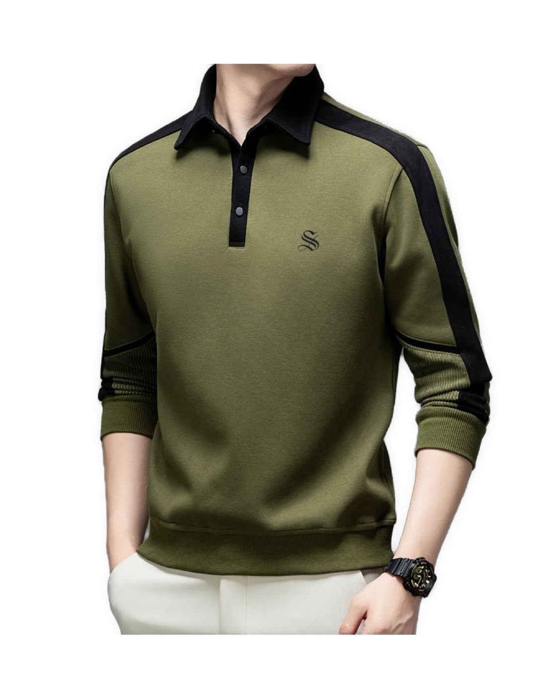 Bikaro - Long Sleeves Polo Shirt for Men - Sarman Fashion - Wholesale Clothing Fashion Brand for Men from Canada