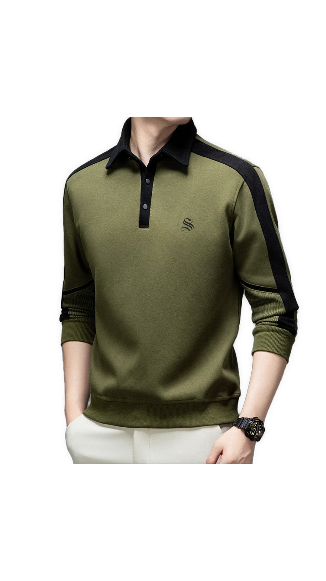 Bikaro - Long Sleeves Polo Shirt for Men - Sarman Fashion - Wholesale Clothing Fashion Brand for Men from Canada