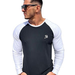 Blooper 2 - Black/White Long Sleeves Shirt for Men - Sarman Fashion - Wholesale Clothing Fashion Brand for Men from Canada