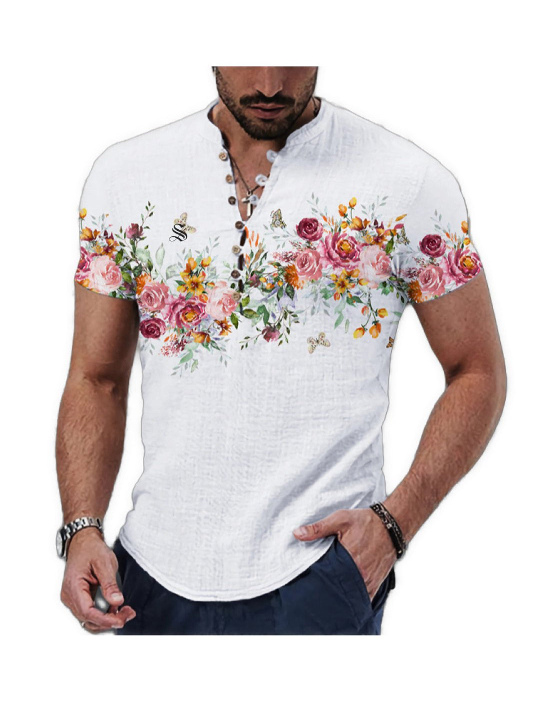 Ceba 3 - V - Neck T - Shirt for Men - Sarman Fashion - Wholesale Clothing Fashion Brand for Men from Canada