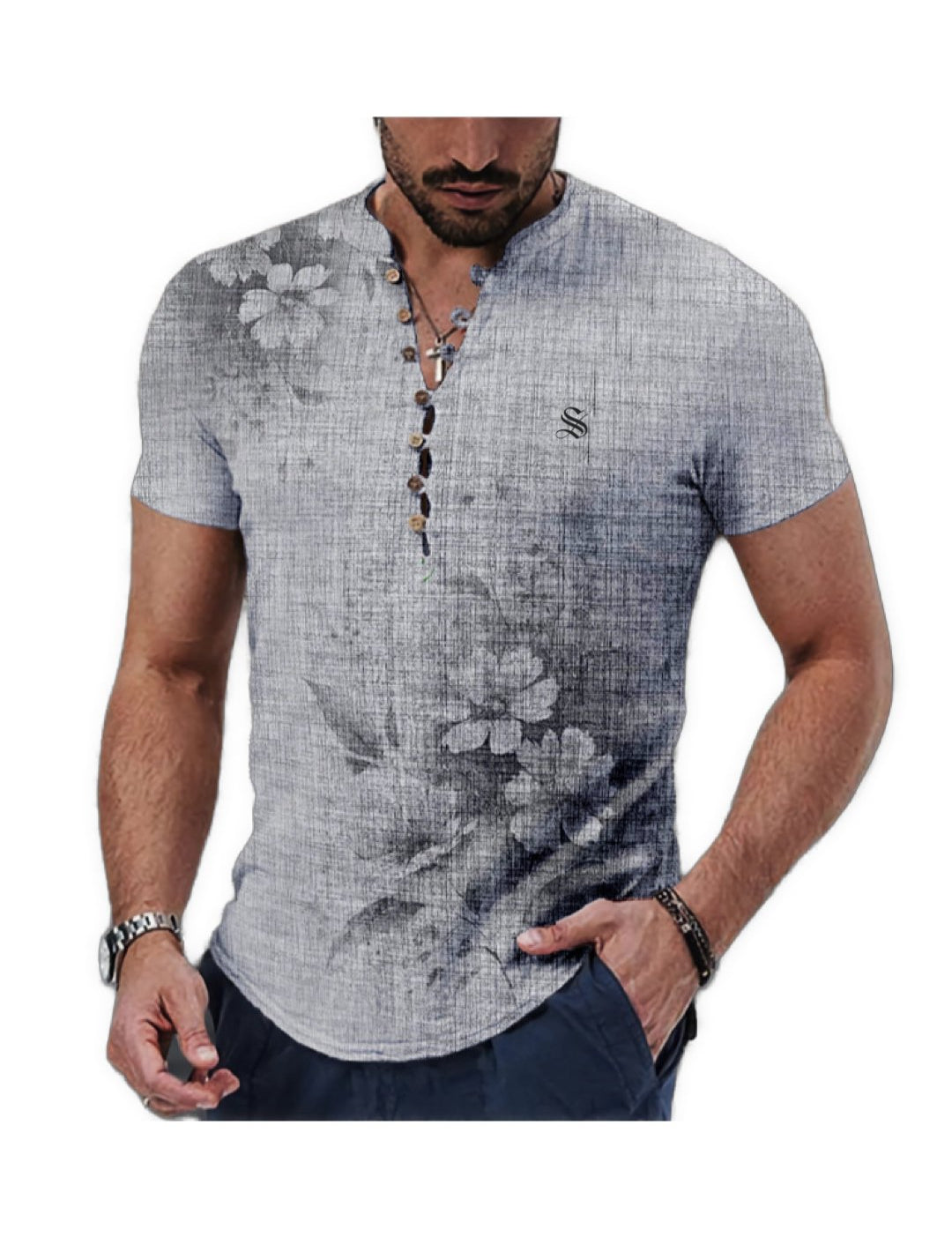 Ceba 4 - V - Neck T - Shirt for Men - Sarman Fashion - Wholesale Clothing Fashion Brand for Men from Canada