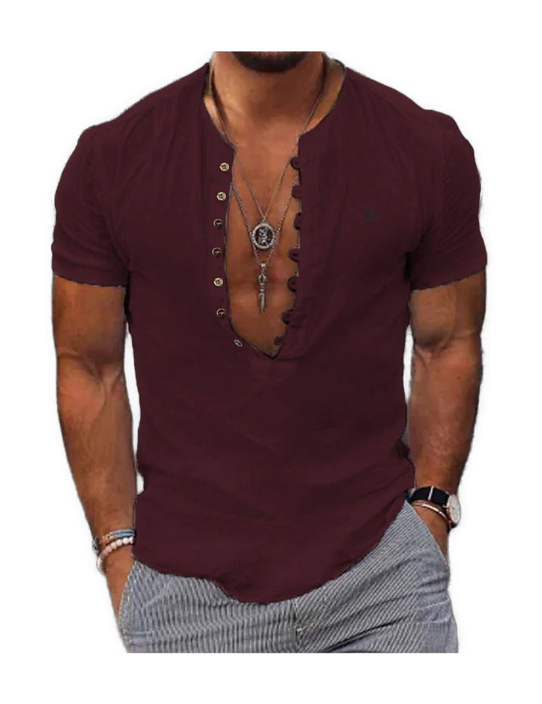 Ceba - V-Neck T-Shirt for Men - Sarman Fashion - Wholesale Clothing Fashion Brand for Men from Canada