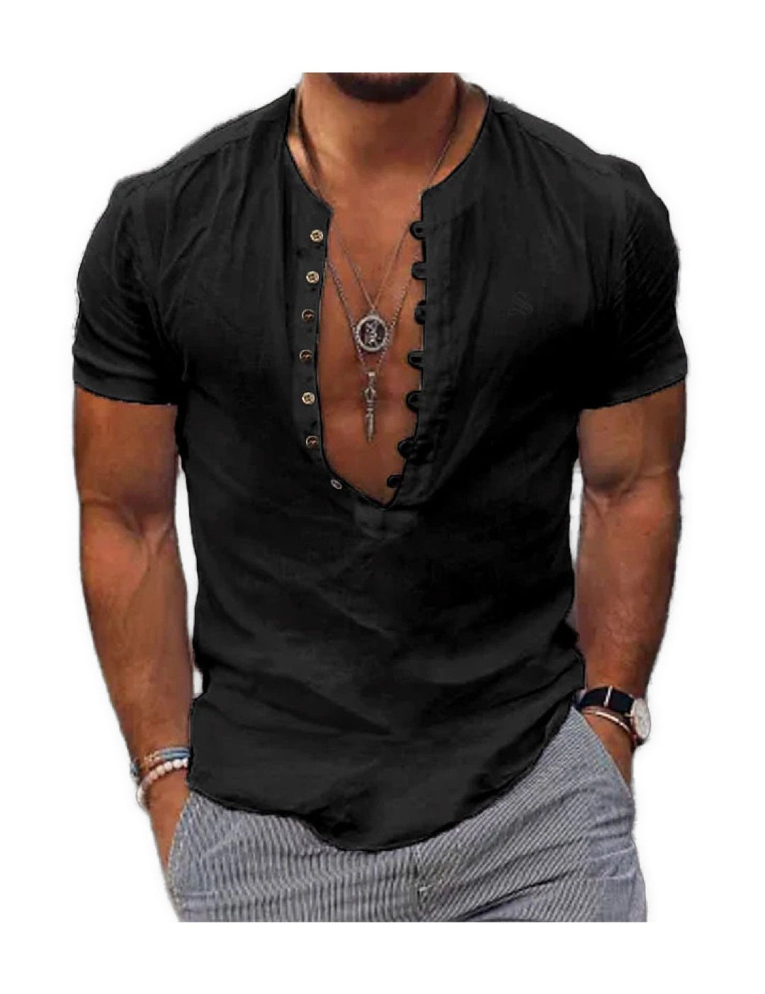 Ceba - V-Neck T-Shirt for Men - Sarman Fashion - Wholesale Clothing Fashion Brand for Men from Canada