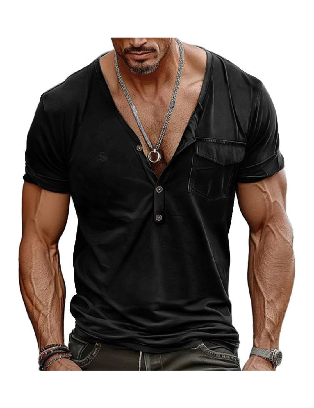 Charman 2 - V-Neck T-Shirt for Men - Sarman Fashion - Wholesale Clothing Fashion Brand for Men from Canada