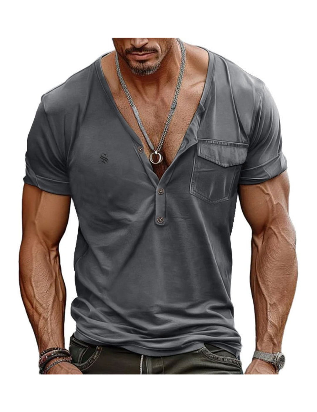 Charman 2 - V-Neck T-Shirt for Men - Sarman Fashion - Wholesale Clothing Fashion Brand for Men from Canada