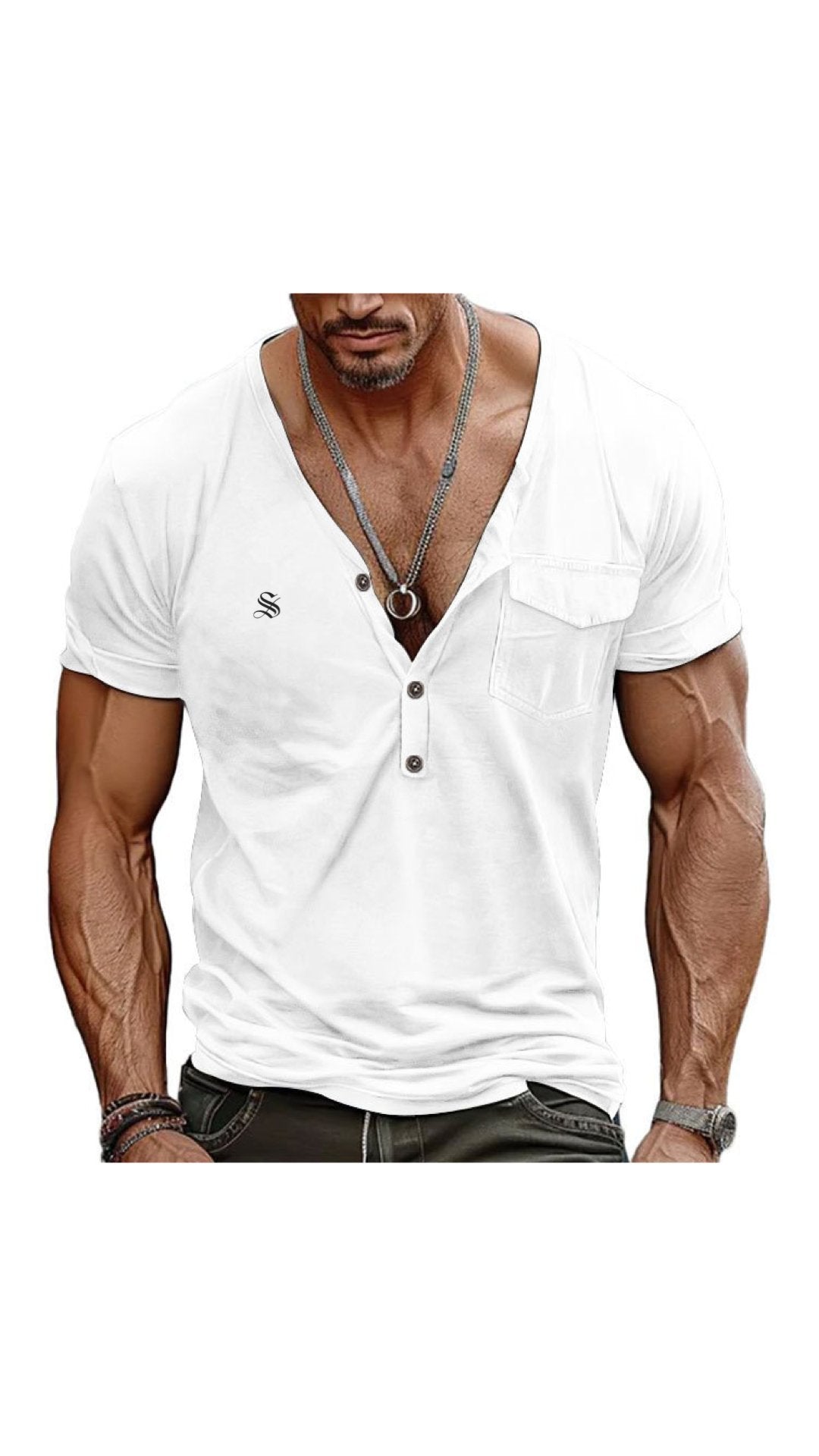 Charman 2 - V-Neck T-Shirt for Men - Sarman Fashion - Wholesale Clothing Fashion Brand for Men from Canada