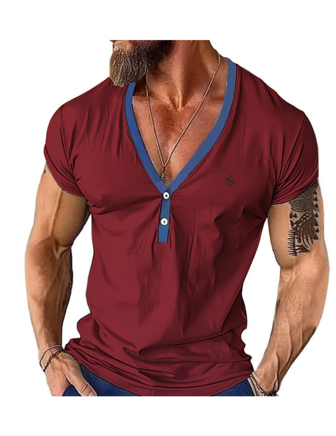 Charman 3 - V-Neck T-Shirt for Men - Sarman Fashion - Wholesale Clothing Fashion Brand for Men from Canada