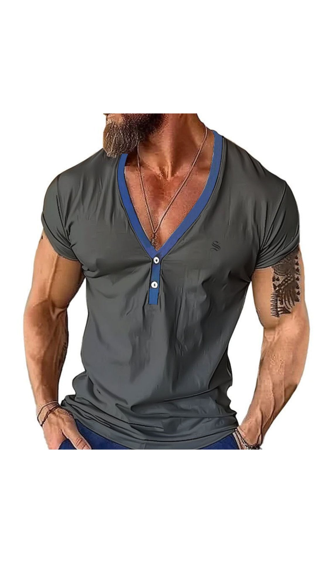 Charman 3 - V-Neck T-Shirt for Men - Sarman Fashion - Wholesale Clothing Fashion Brand for Men from Canada