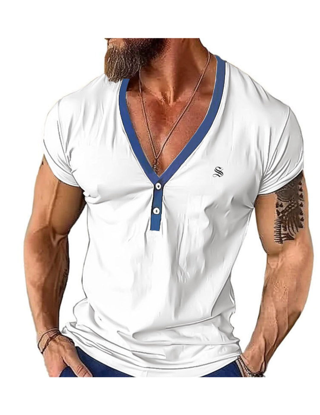 Charman 3 - V-Neck T-Shirt for Men - Sarman Fashion - Wholesale Clothing Fashion Brand for Men from Canada