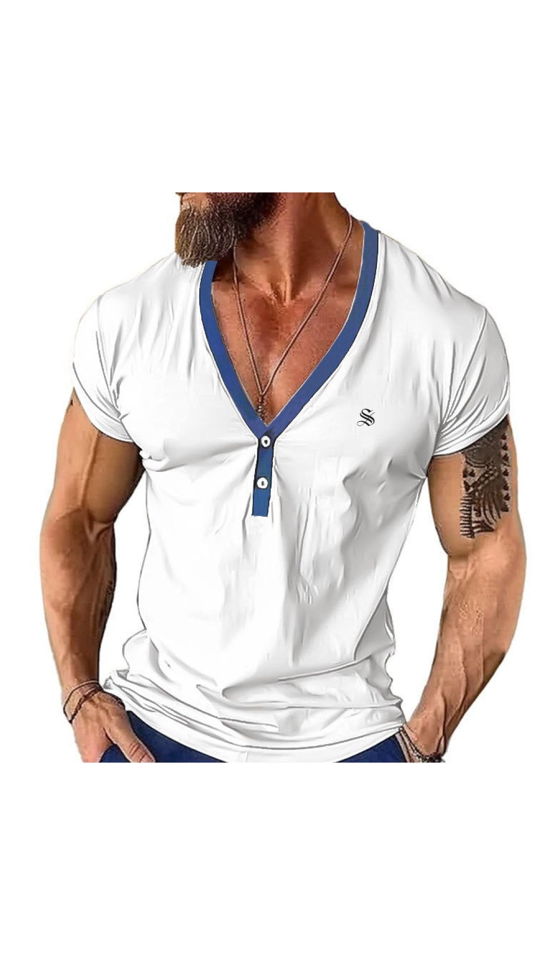 Charman 3 - V-Neck T-Shirt for Men - Sarman Fashion - Wholesale Clothing Fashion Brand for Men from Canada