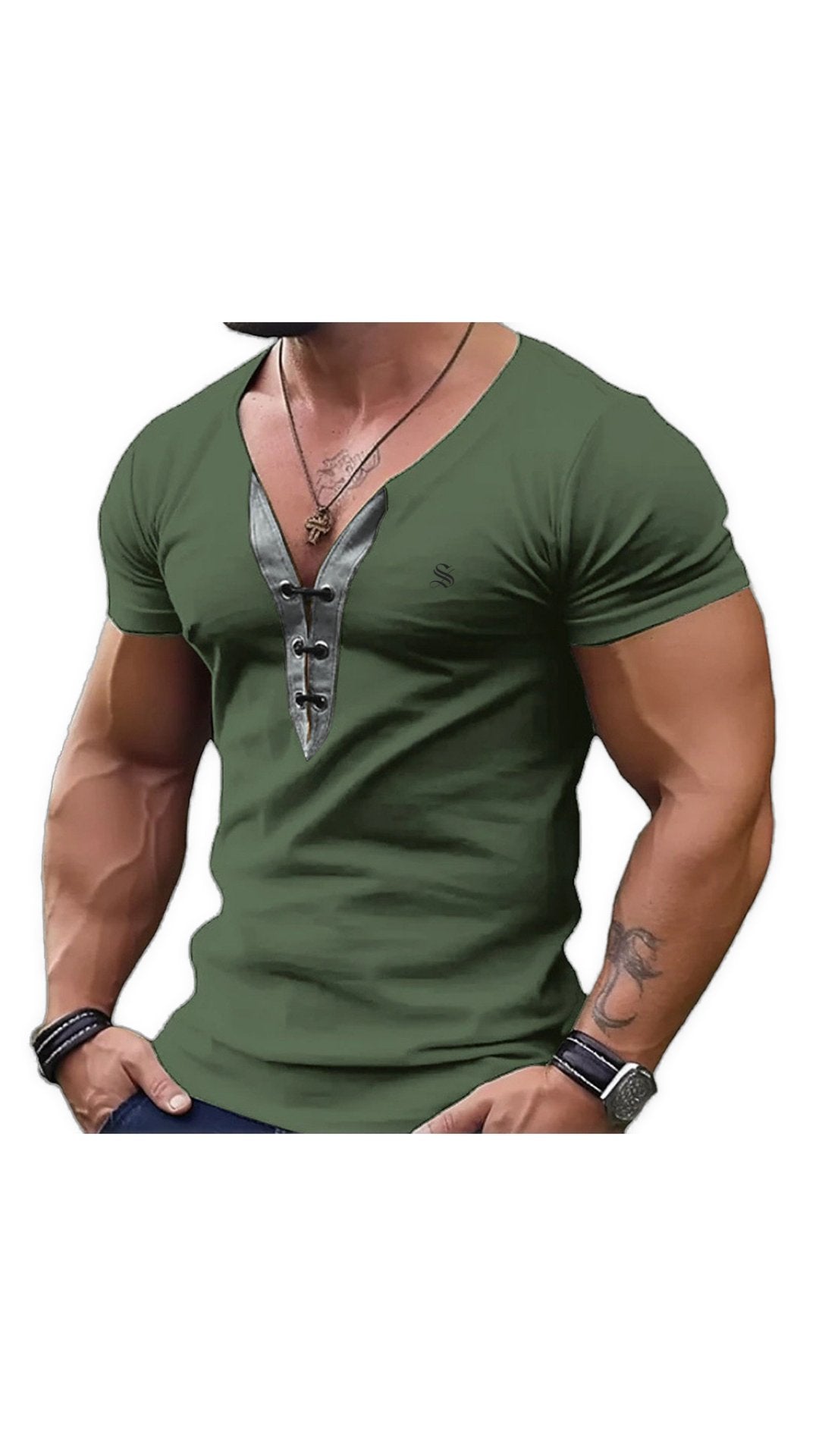 Charman - V-Neck T-Shirt for Men - Sarman Fashion - Wholesale Clothing Fashion Brand for Men from Canada