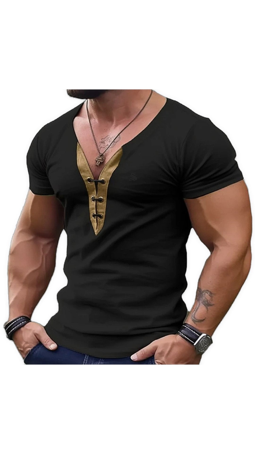 Charman - V-Neck T-Shirt for Men - Sarman Fashion - Wholesale Clothing Fashion Brand for Men from Canada