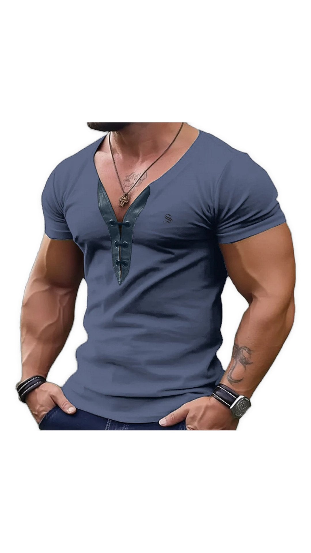 Charman - V-Neck T-Shirt for Men - Sarman Fashion - Wholesale Clothing Fashion Brand for Men from Canada