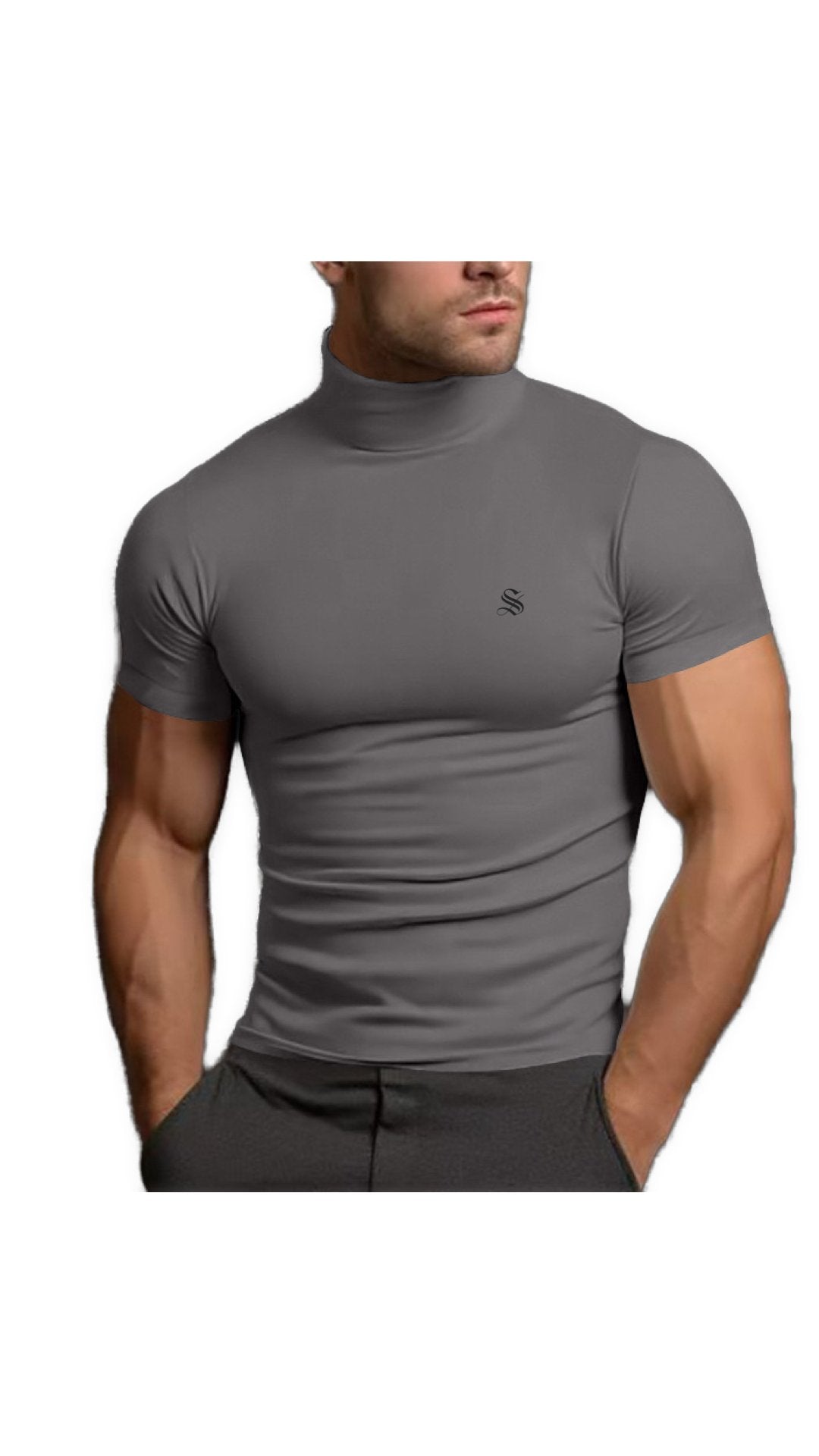 Classolo 2 - High Neck T - shirt for Men - Sarman Fashion - Wholesale Clothing Fashion Brand for Men from Canada