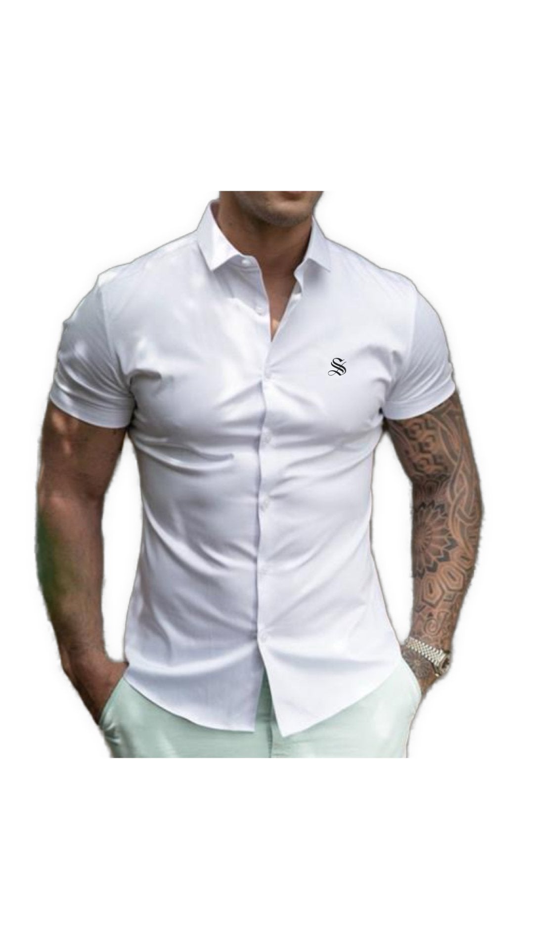 Clean Cut 4 - Short Sleeves Shirt for Men - Sarman Fashion - Wholesale Clothing Fashion Brand for Men from Canada