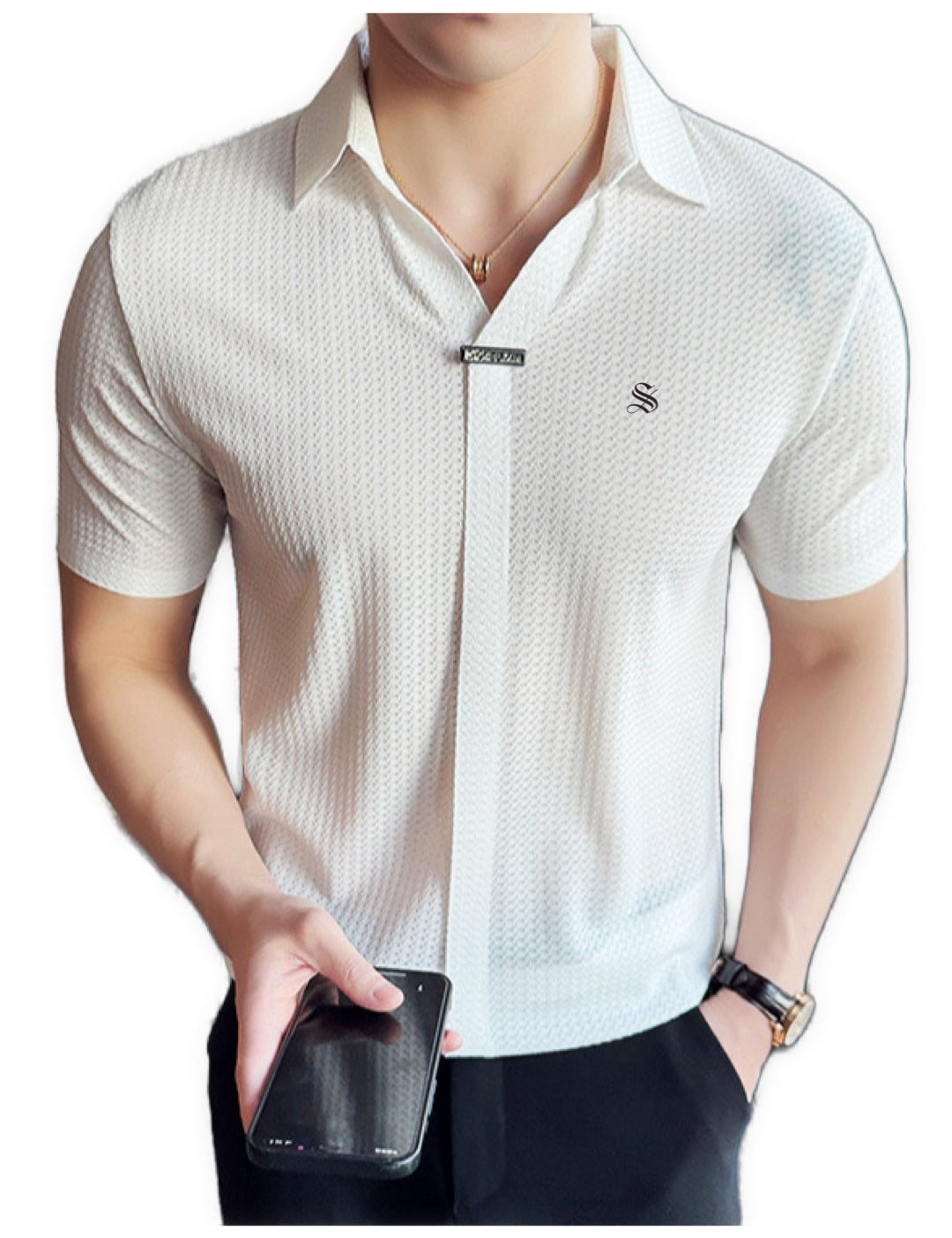 CleanVibe - Short Sleeves Shirt for Men - Sarman Fashion - Wholesale Clothing Fashion Brand for Men from Canada