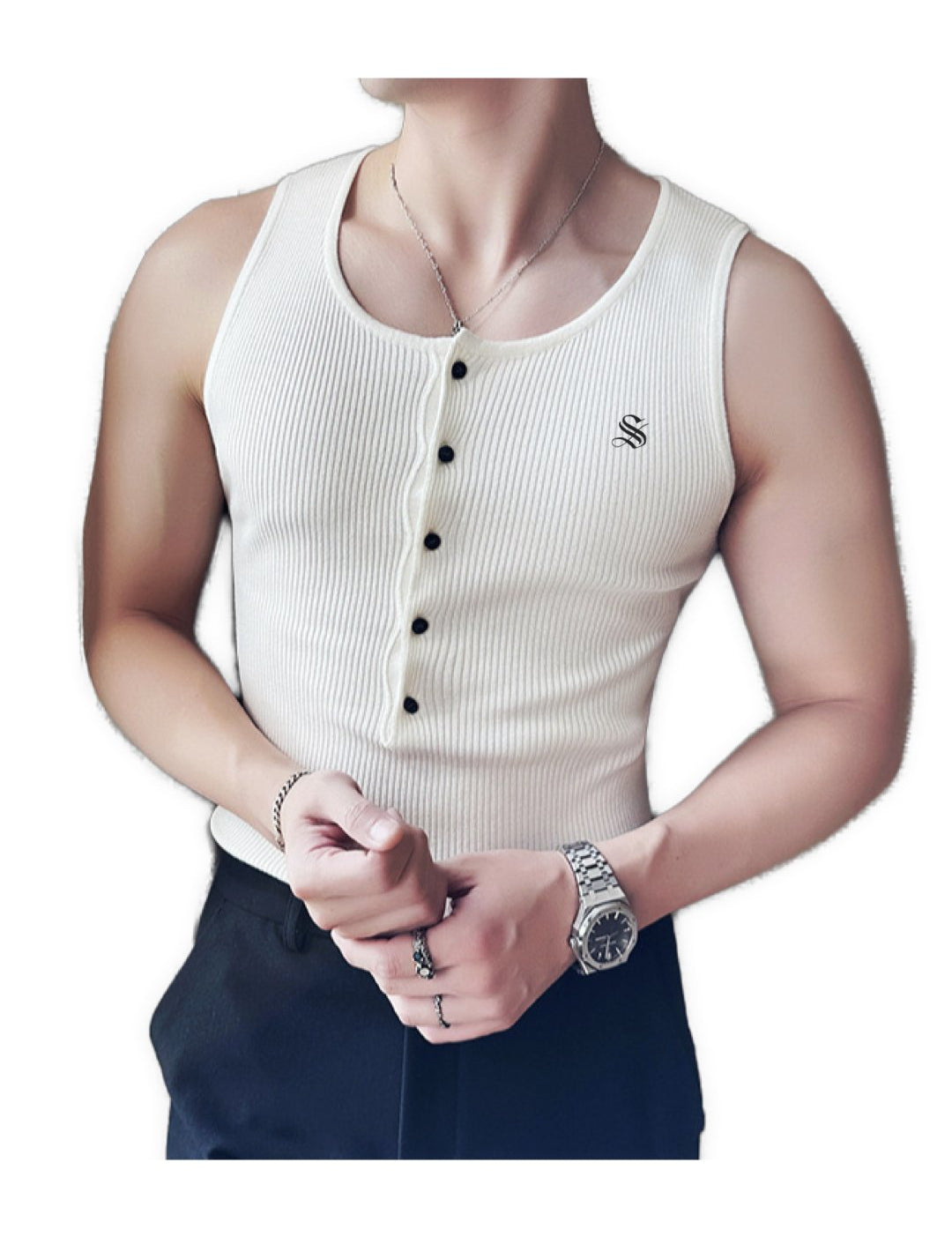 Coffee - Tank Top for Men - Sarman Fashion - Wholesale Clothing Fashion Brand for Men from Canada