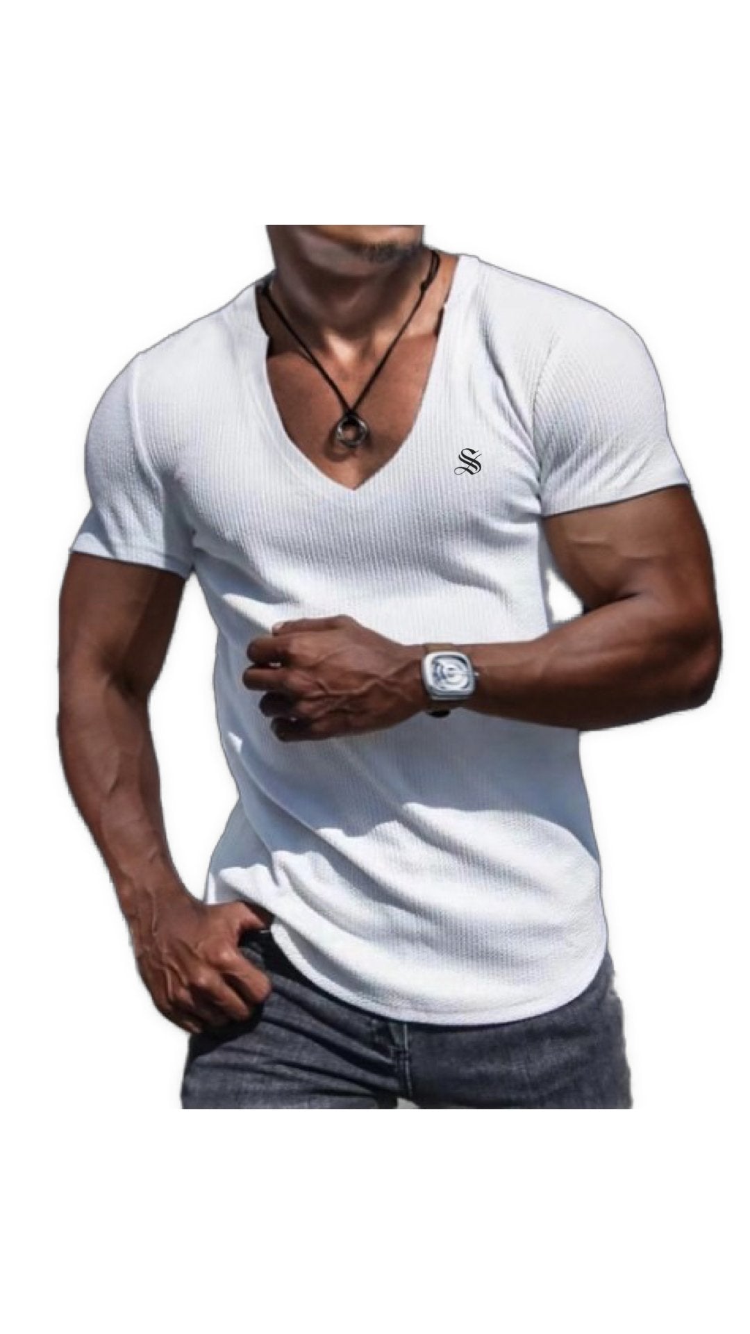 Comuniatu 2 - V-Neck T-Shirt for Men - Sarman Fashion - Wholesale Clothing Fashion Brand for Men from Canada