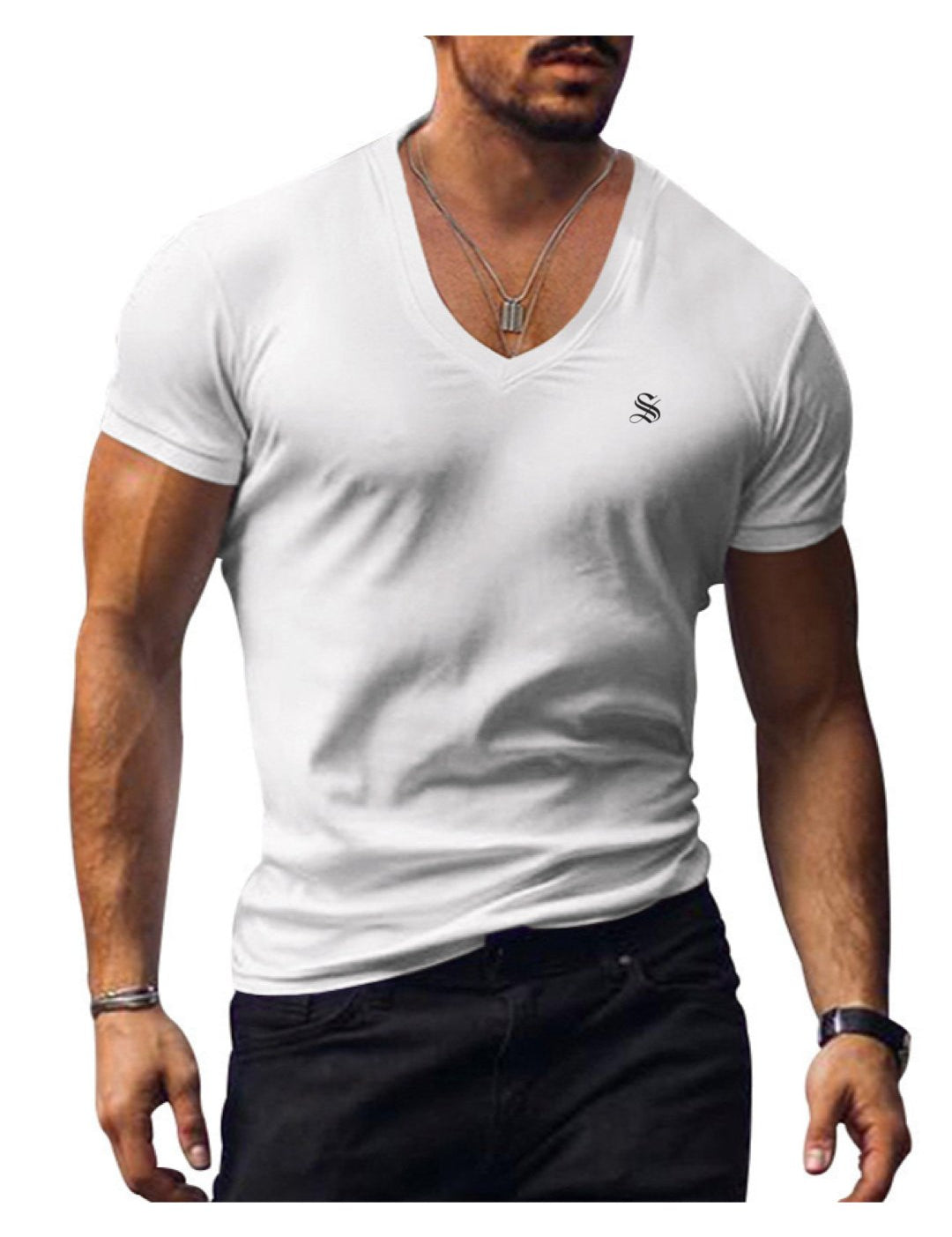 Comuniatu 7 - V-Neck T-Shirt for Men - Sarman Fashion - Wholesale Clothing Fashion Brand for Men from Canada