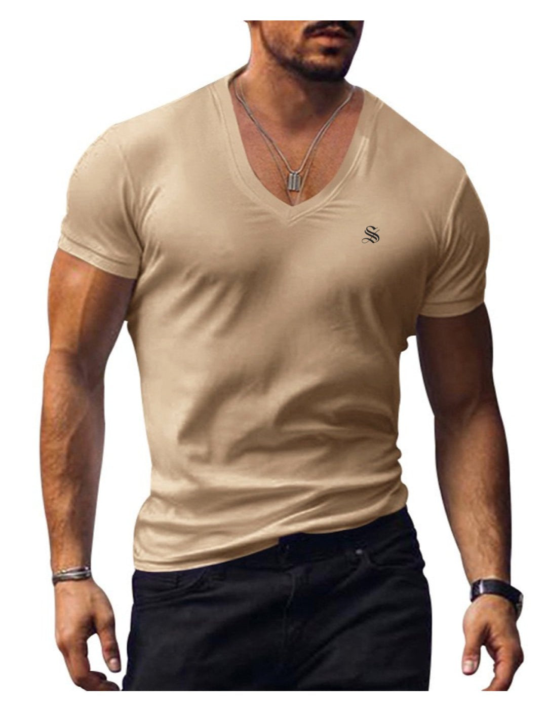 Comuniatu 7 - V-Neck T-Shirt for Men - Sarman Fashion - Wholesale Clothing Fashion Brand for Men from Canada