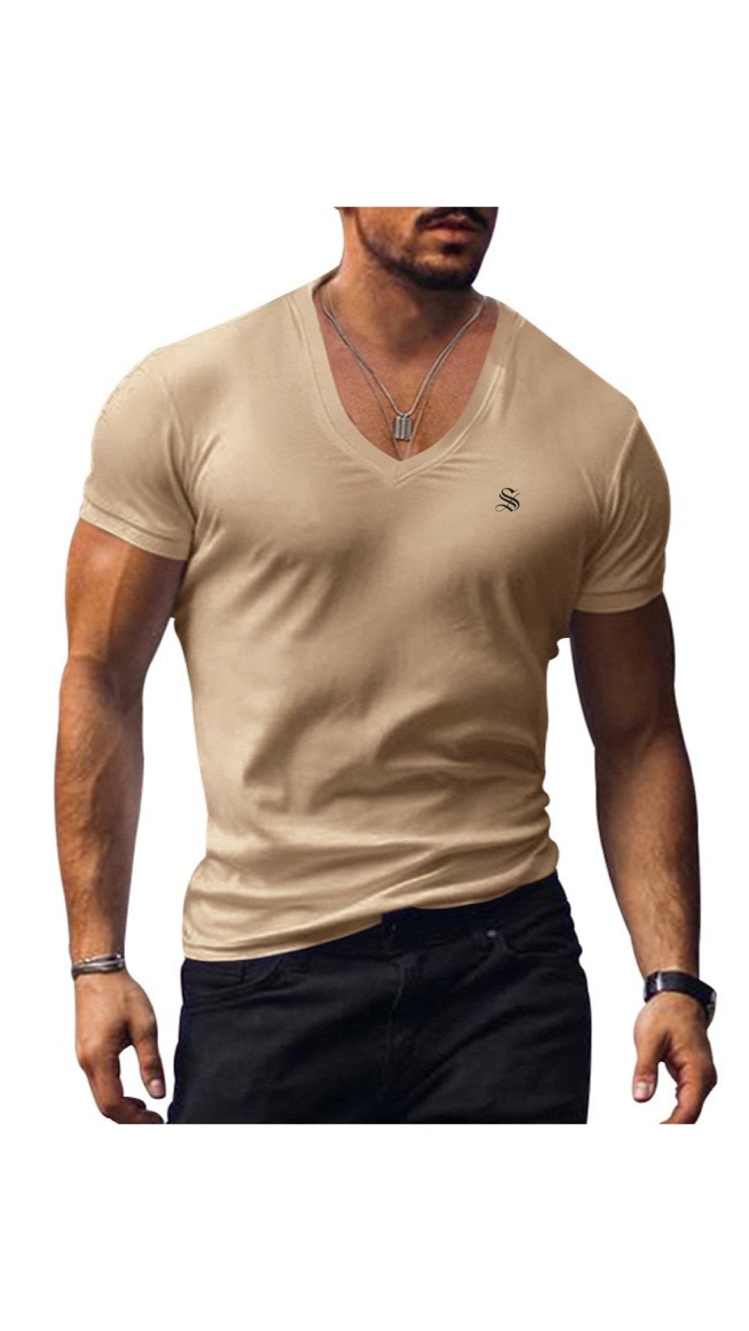 Comuniatu 7 - V-Neck T-Shirt for Men - Sarman Fashion - Wholesale Clothing Fashion Brand for Men from Canada