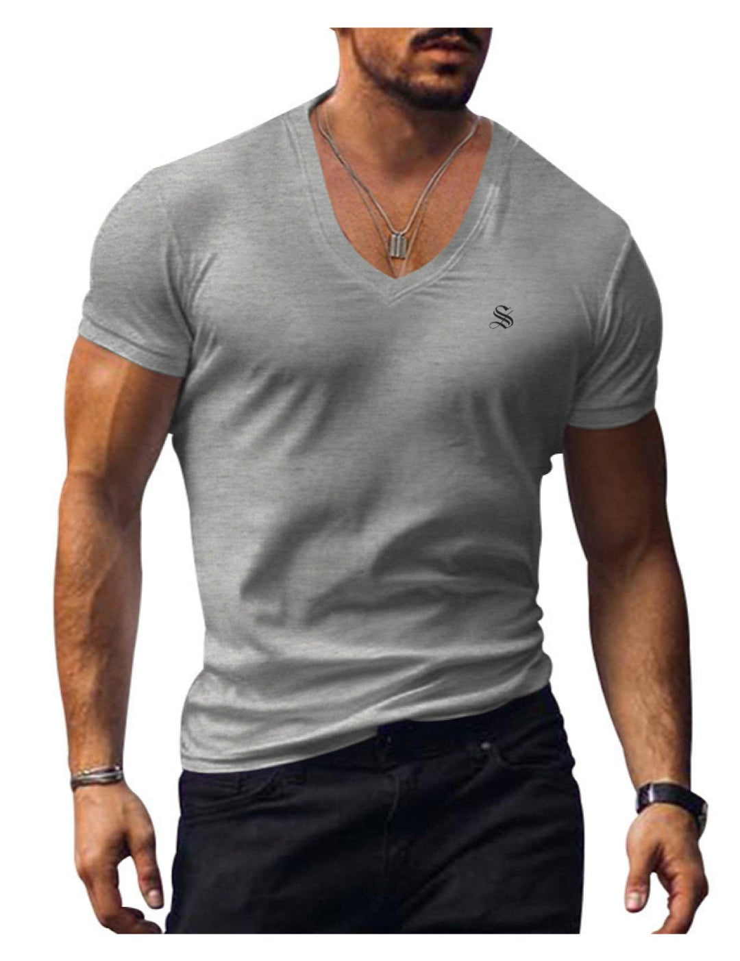 Comuniatu 7 - V-Neck T-Shirt for Men - Sarman Fashion - Wholesale Clothing Fashion Brand for Men from Canada