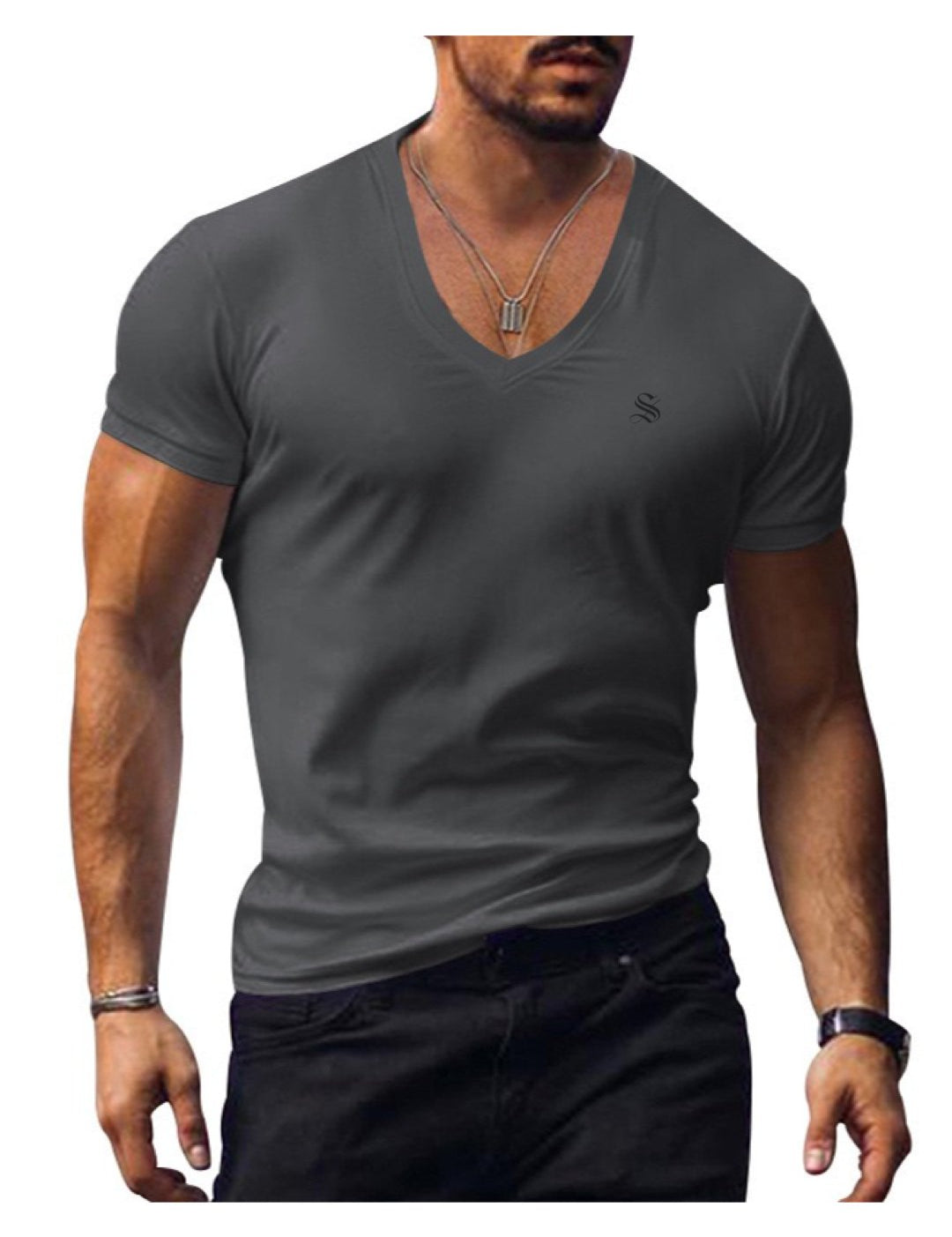 Comuniatu 7 - V-Neck T-Shirt for Men - Sarman Fashion - Wholesale Clothing Fashion Brand for Men from Canada