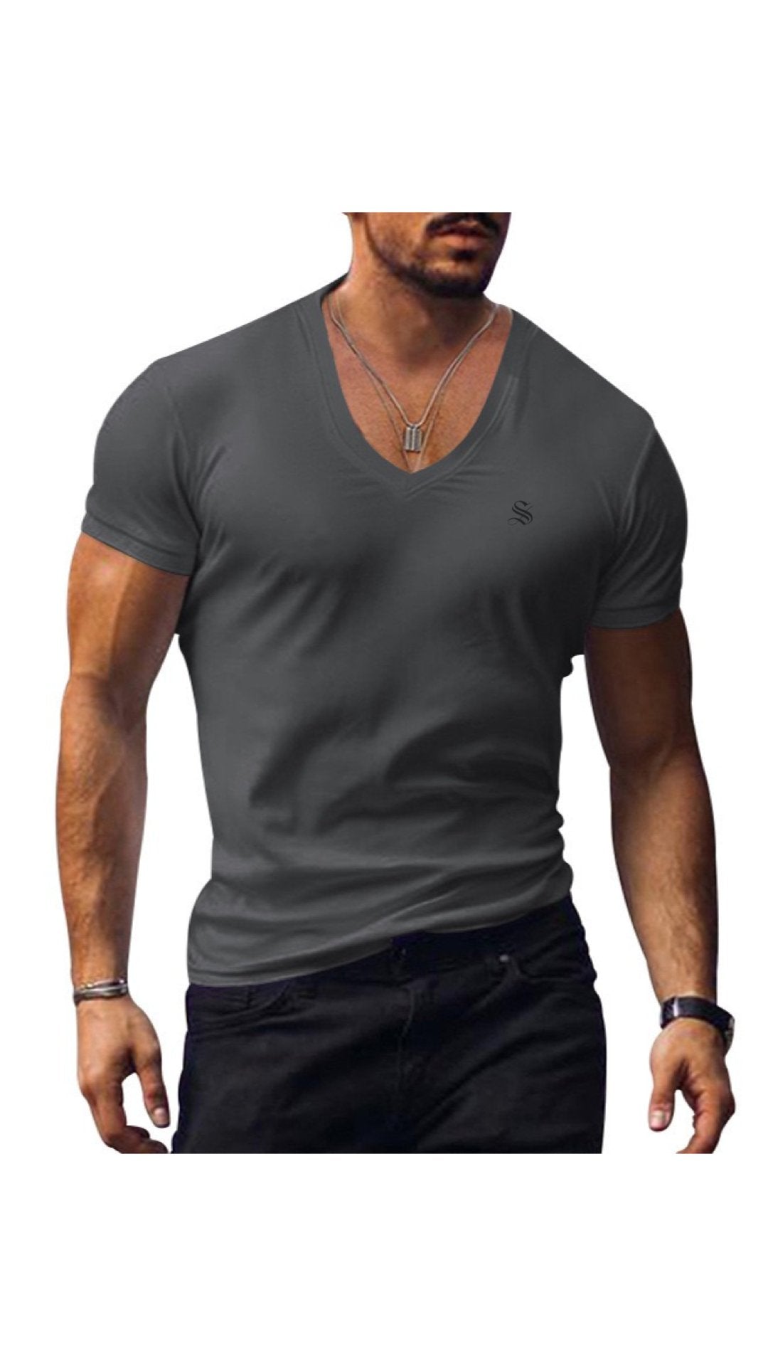 Comuniatu 7 - V-Neck T-Shirt for Men - Sarman Fashion - Wholesale Clothing Fashion Brand for Men from Canada