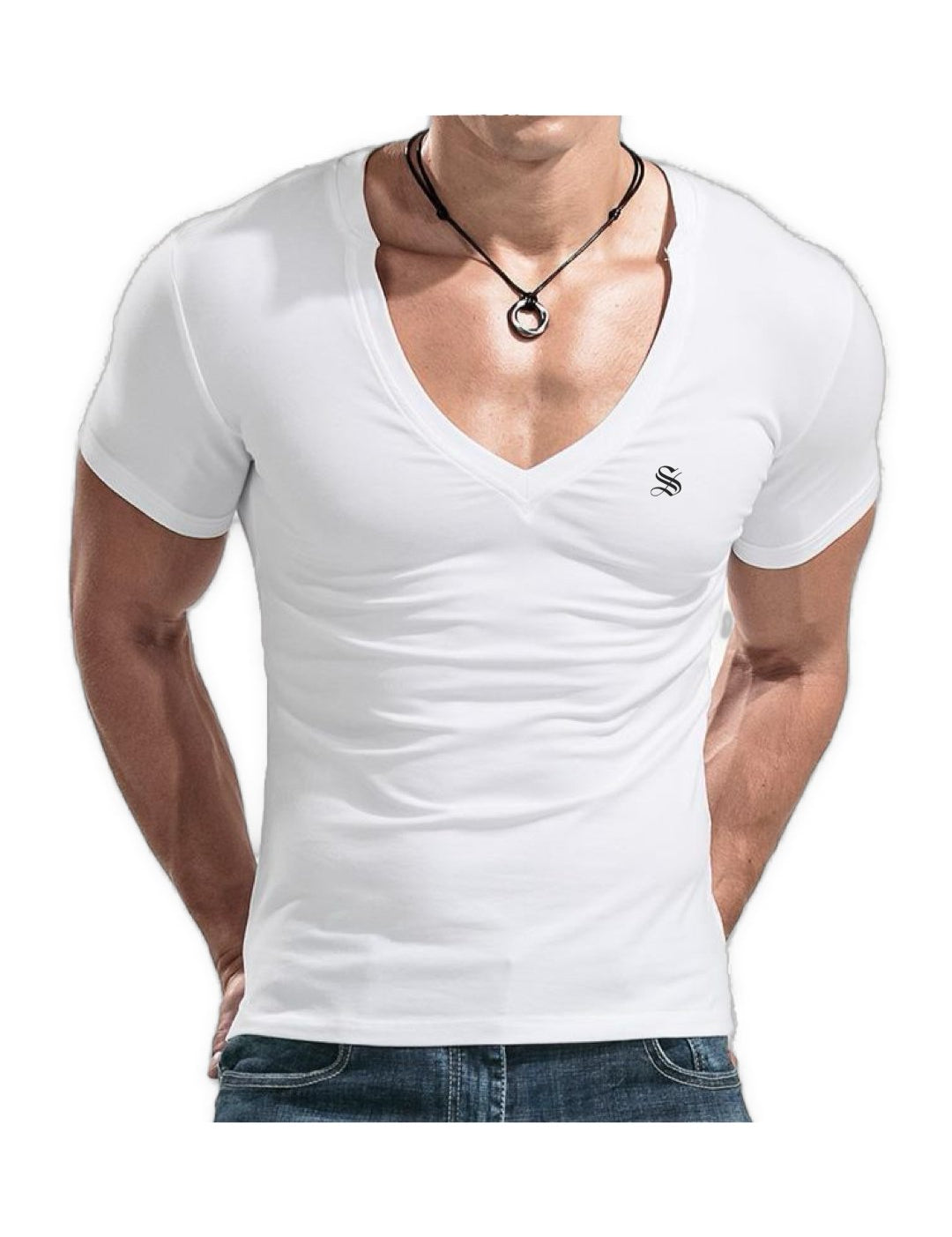 Comuniatu 8 - V-Neck T-Shirt for Men - Sarman Fashion - Wholesale Clothing Fashion Brand for Men from Canada