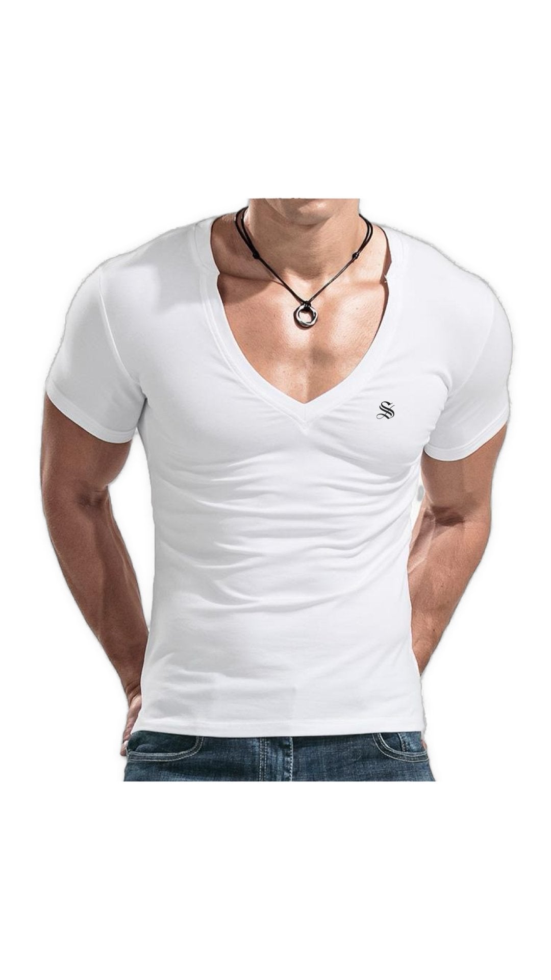 Comuniatu 8 - V-Neck T-Shirt for Men - Sarman Fashion - Wholesale Clothing Fashion Brand for Men from Canada