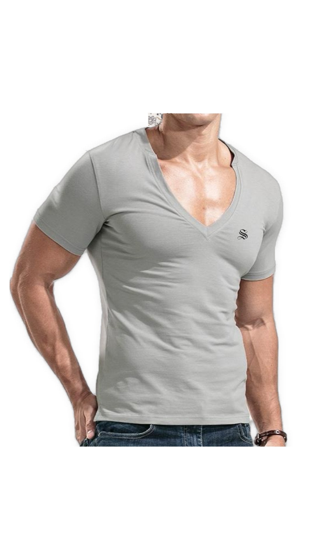 Comuniatu 8 - V-Neck T-Shirt for Men - Sarman Fashion - Wholesale Clothing Fashion Brand for Men from Canada