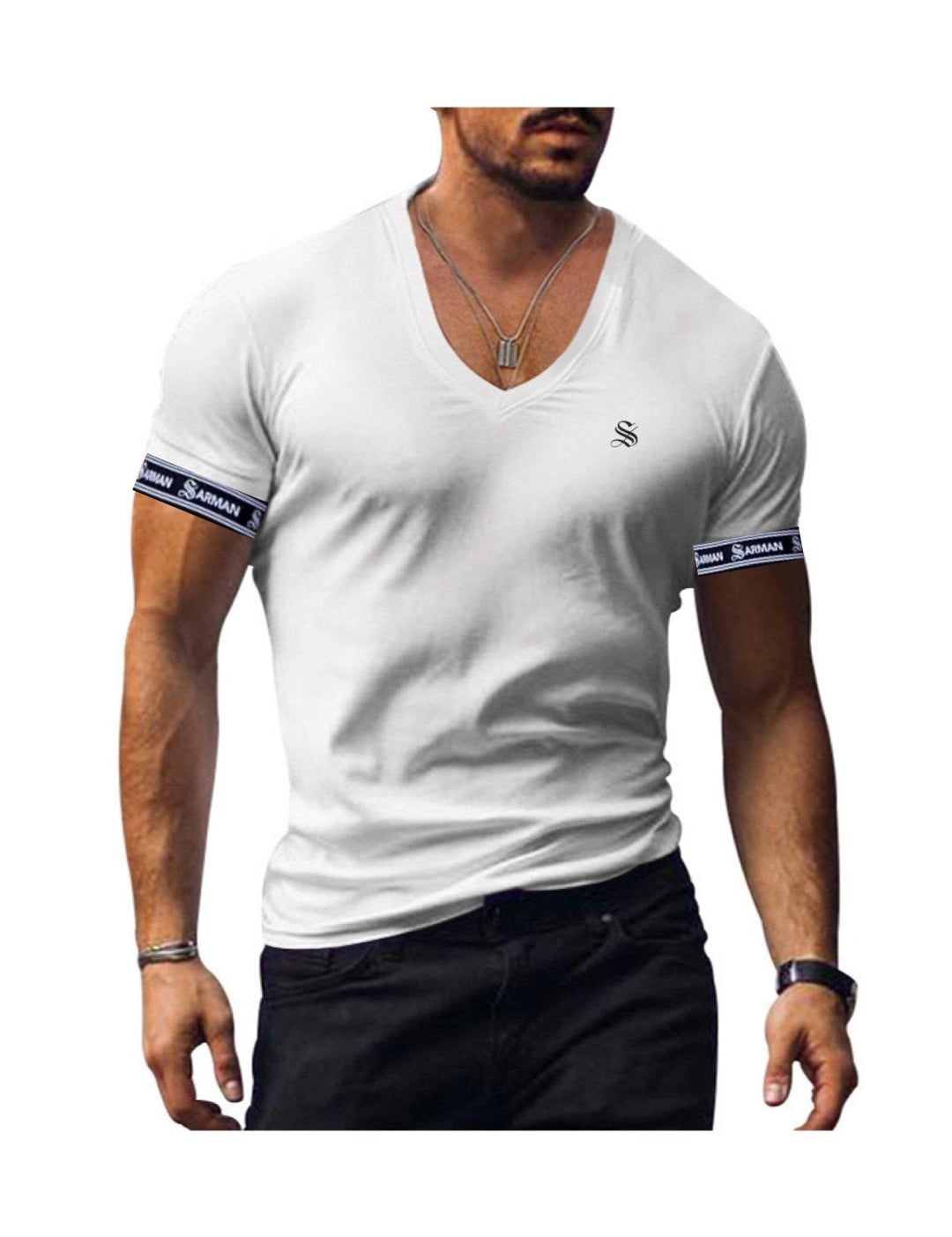 ComuniatuS 2 - V - Neck T-Shirt for Men - Sarman Fashion - Wholesale Clothing Fashion Brand for Men from Canada