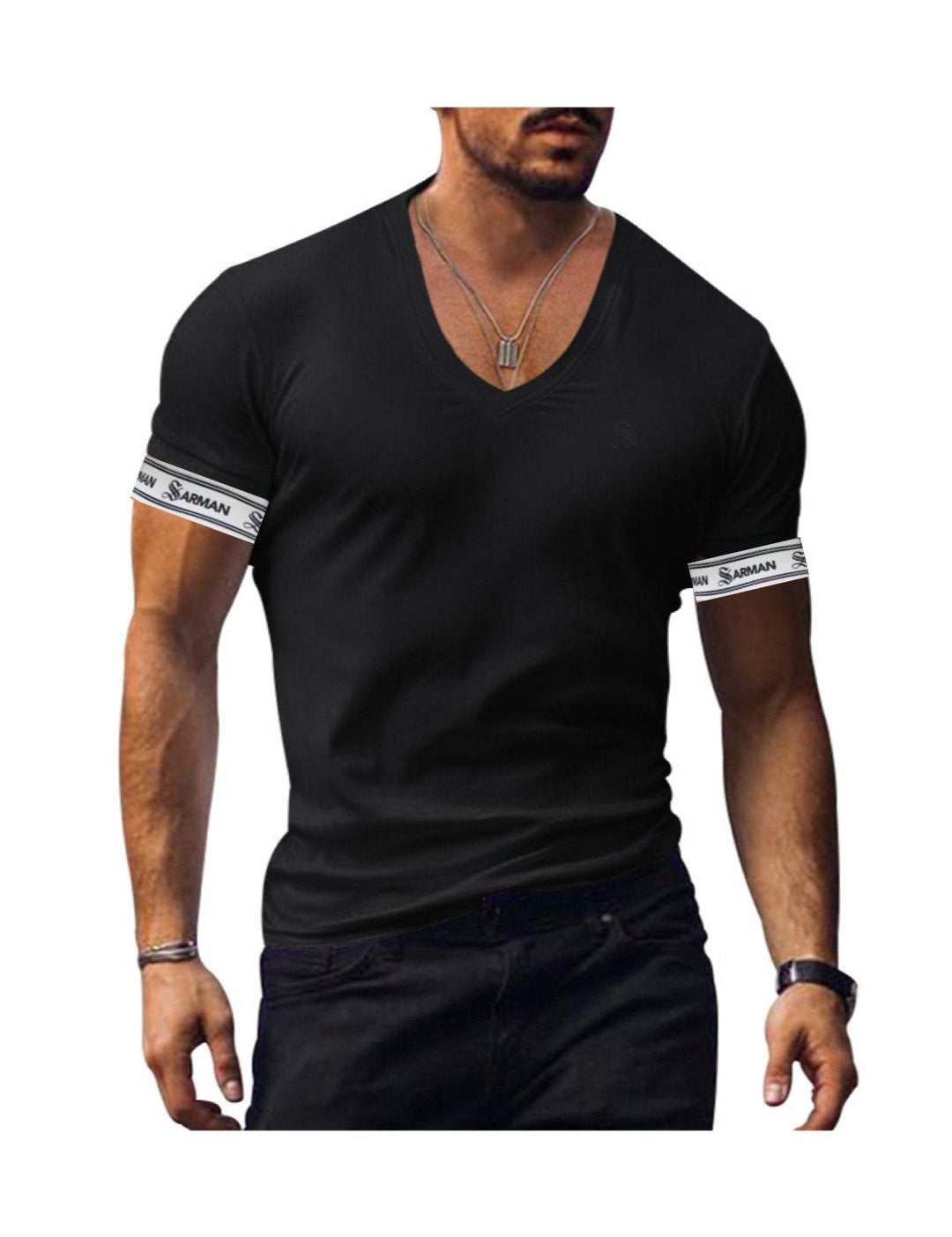 ComuniatuS - V - Neck T-Shirt for Men - Sarman Fashion - Wholesale Clothing Fashion Brand for Men from Canada