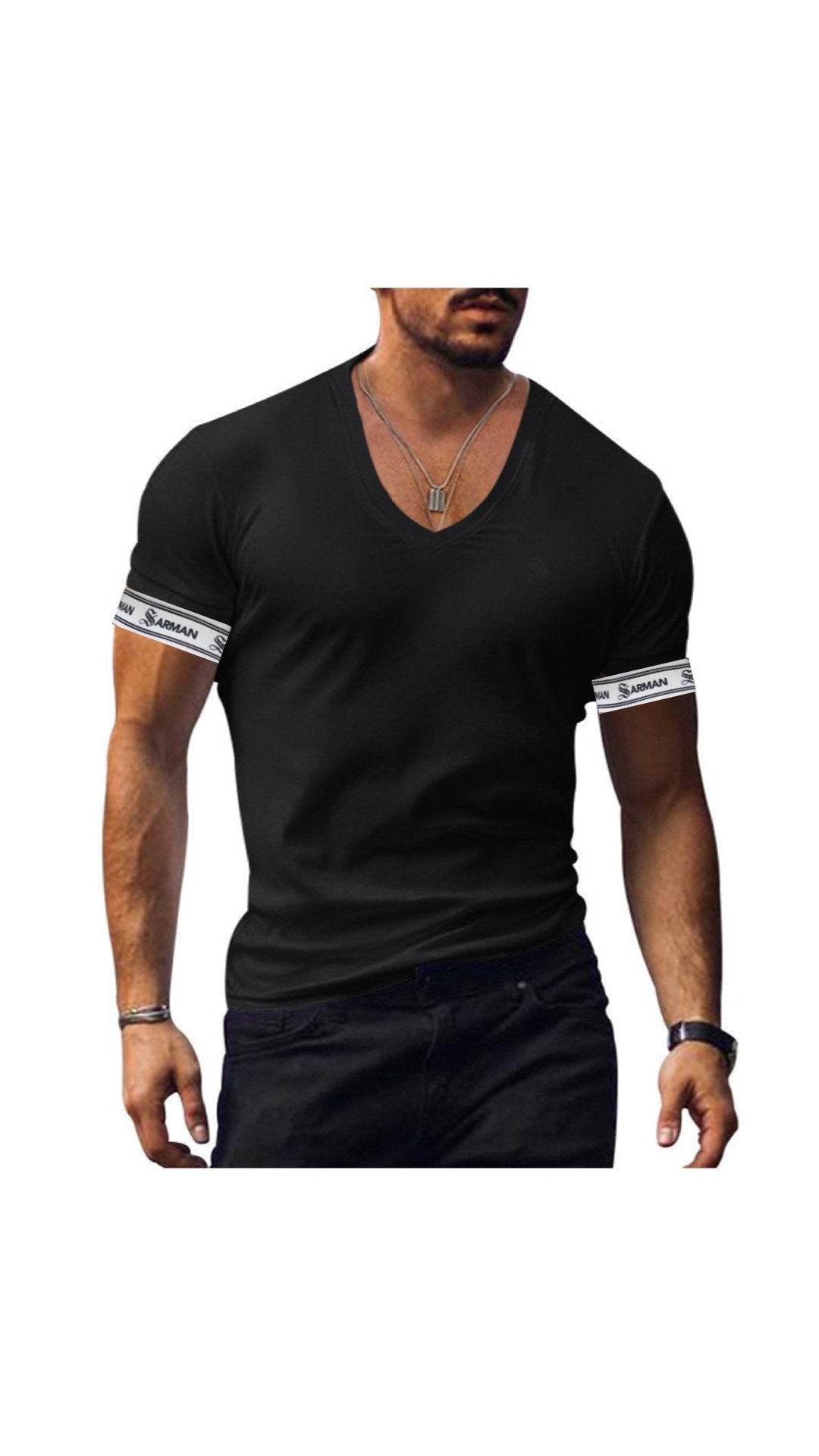 ComuniatuS - V - Neck T-Shirt for Men - Sarman Fashion - Wholesale Clothing Fashion Brand for Men from Canada