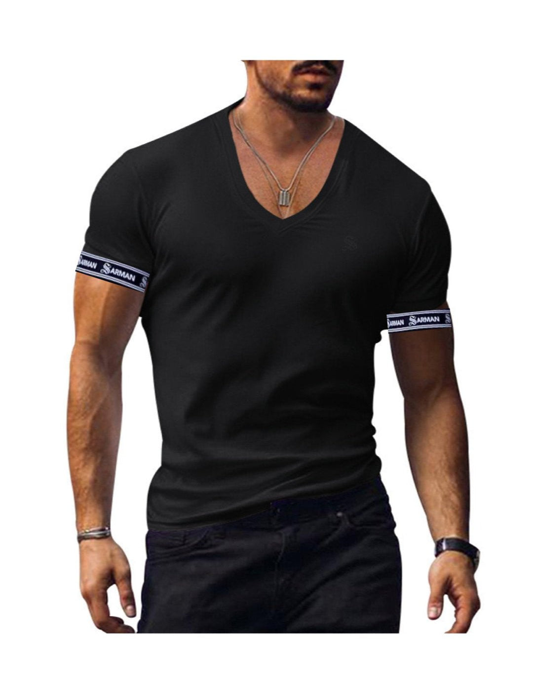 ComuniatuS - V - Neck T-Shirt for Men - Sarman Fashion - Wholesale Clothing Fashion Brand for Men from Canada