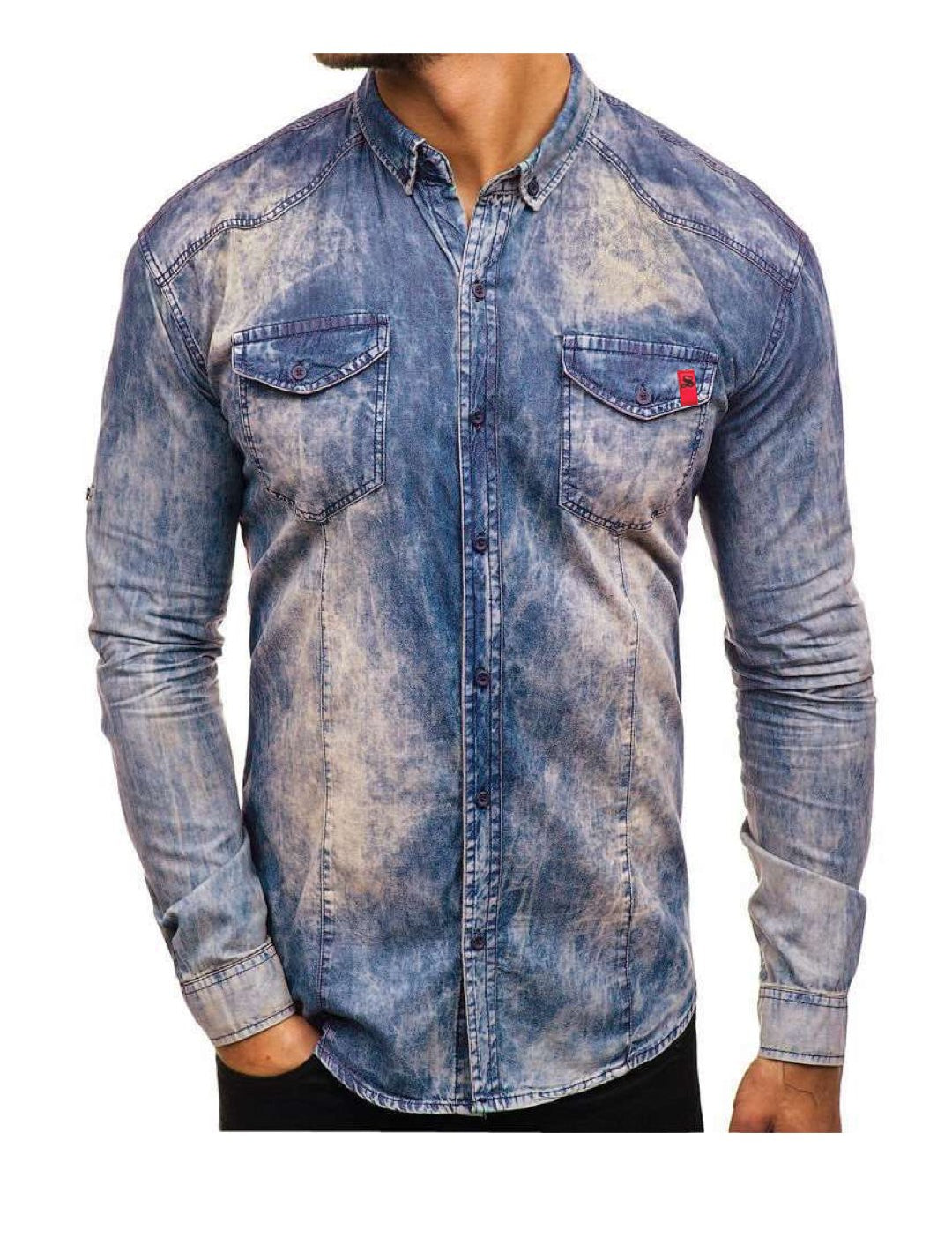 Cowboy #1011 - Long Sleeves Shirt for Men - Sarman Fashion - Wholesale Clothing Fashion Brand for Men from Canada